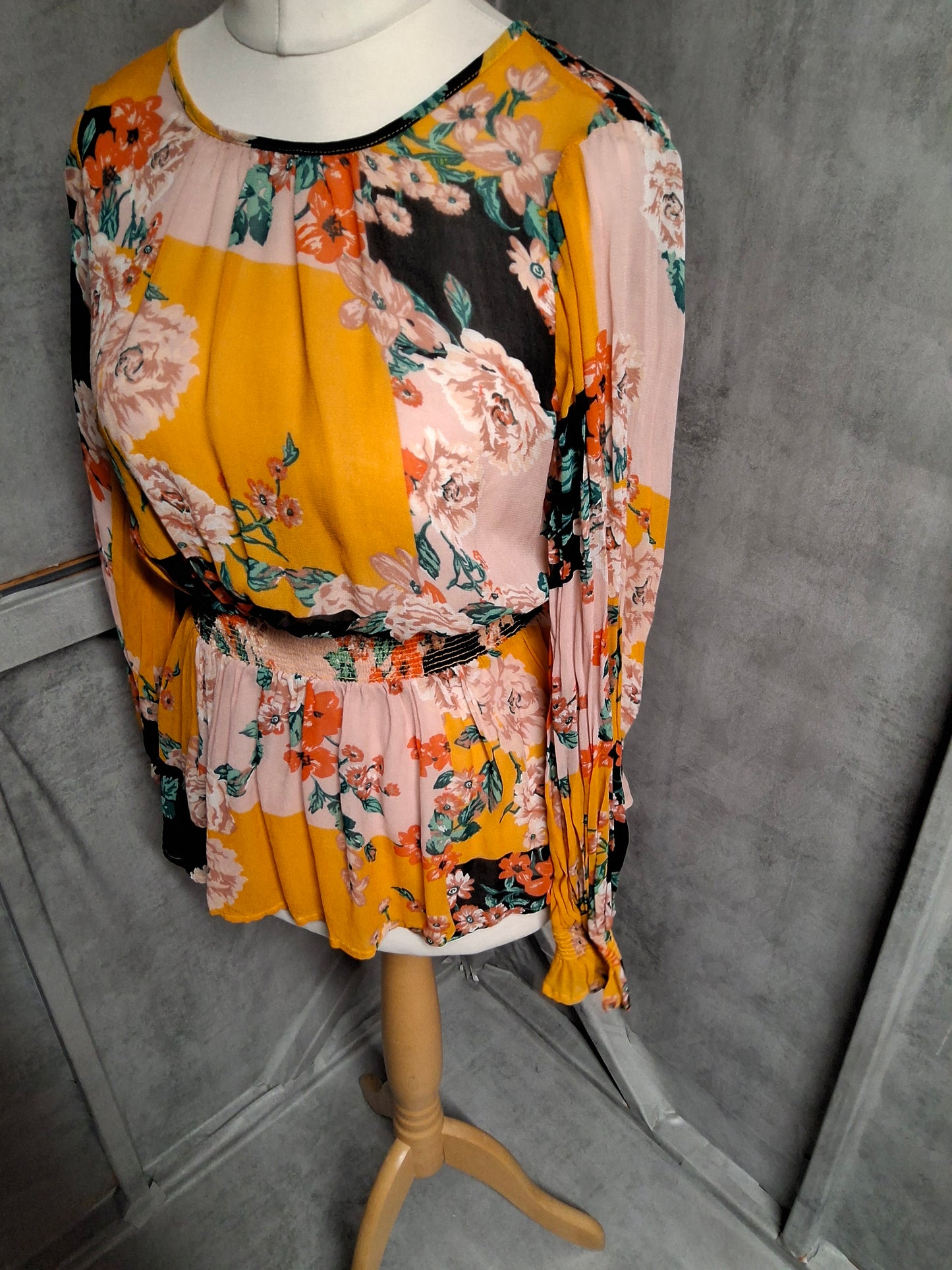 River Island Floaty Floral Patchwork Blouse – Size 12 – For When You Need to Look Alive But Can’t Be Bothered
