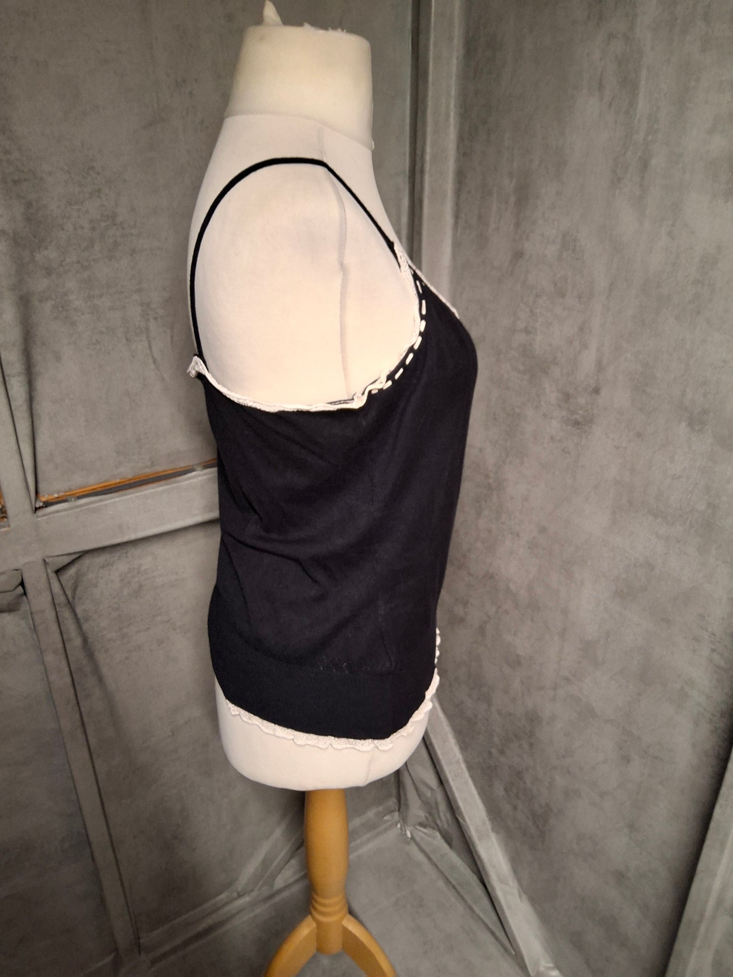 Vintage 90s Laura Ashley Knitted Cami & Cardigan Set – Size 16