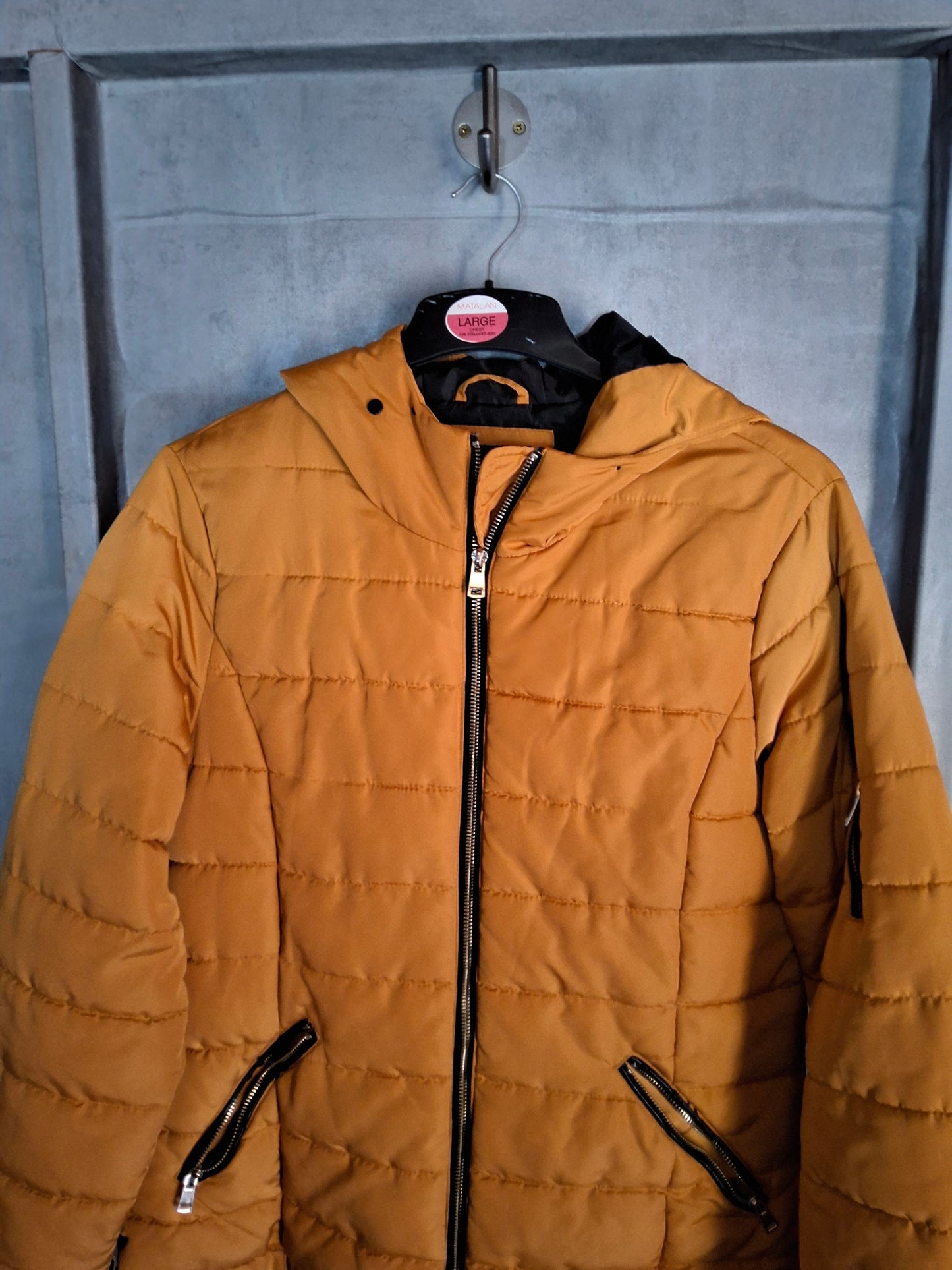 Matalan Mustard Yellow Hooded Puffer Coat – Size 14
