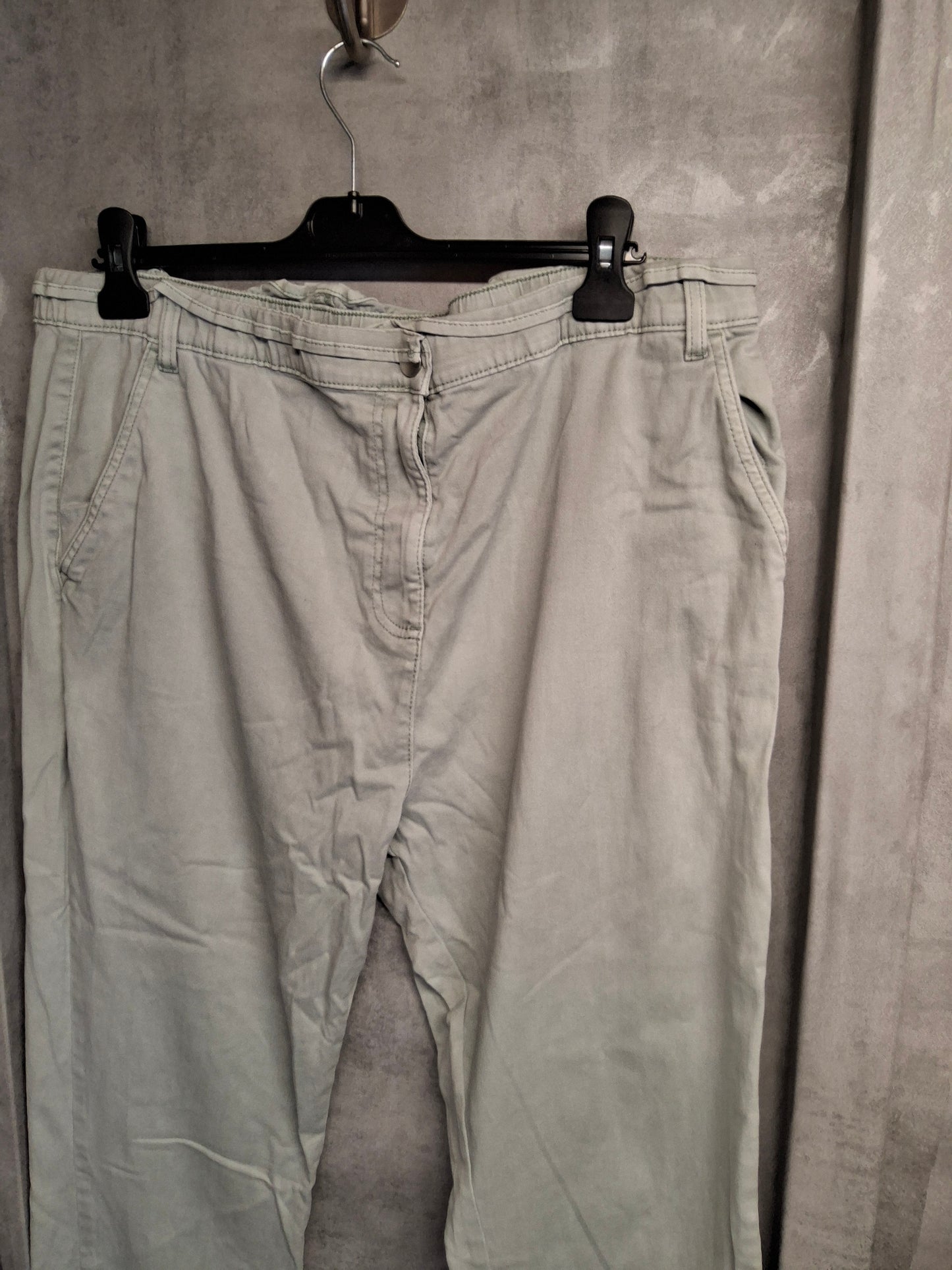 Matalan Mint Green High-Waisted Slim Leg Jeans with Frill Waist – Size 18
