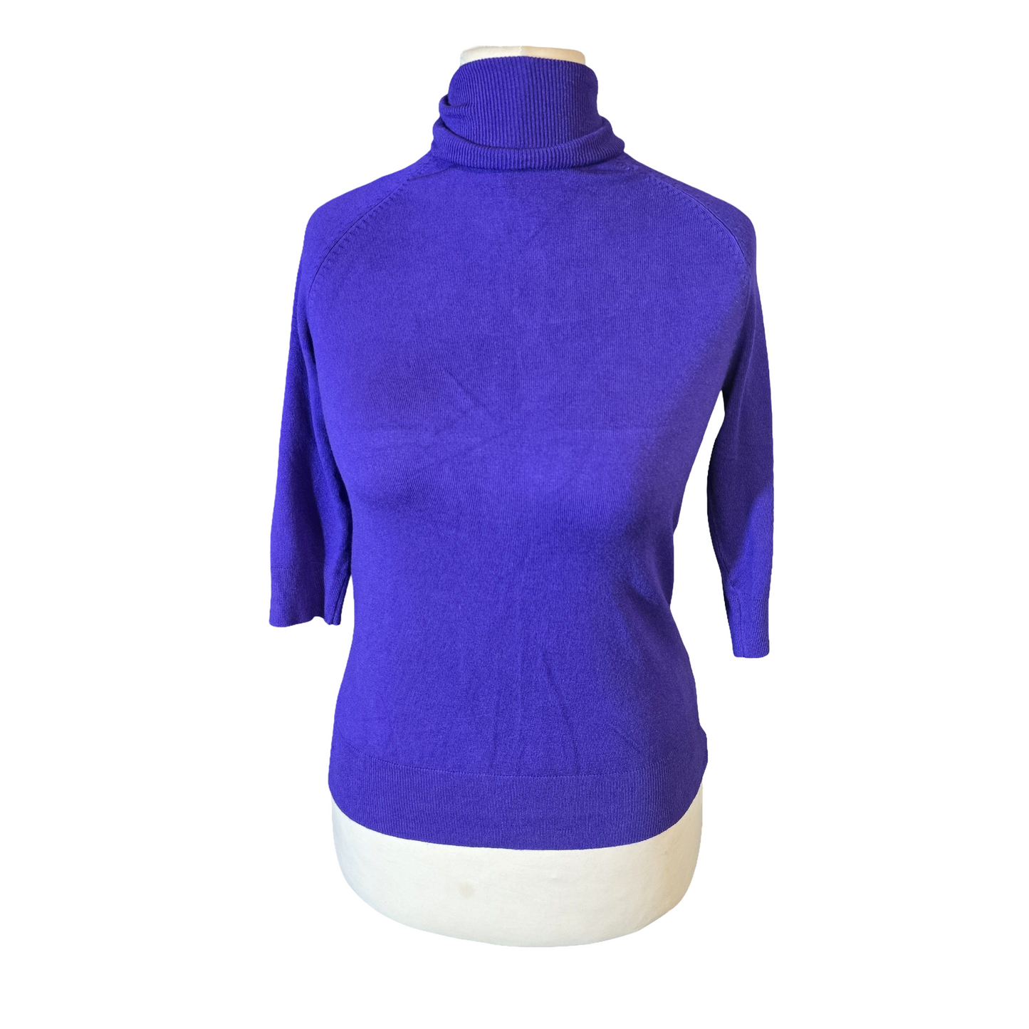 Zara Purple 3/4 Sleeve Turtleneck Lightweight Jumper – Size Small (UK 8)