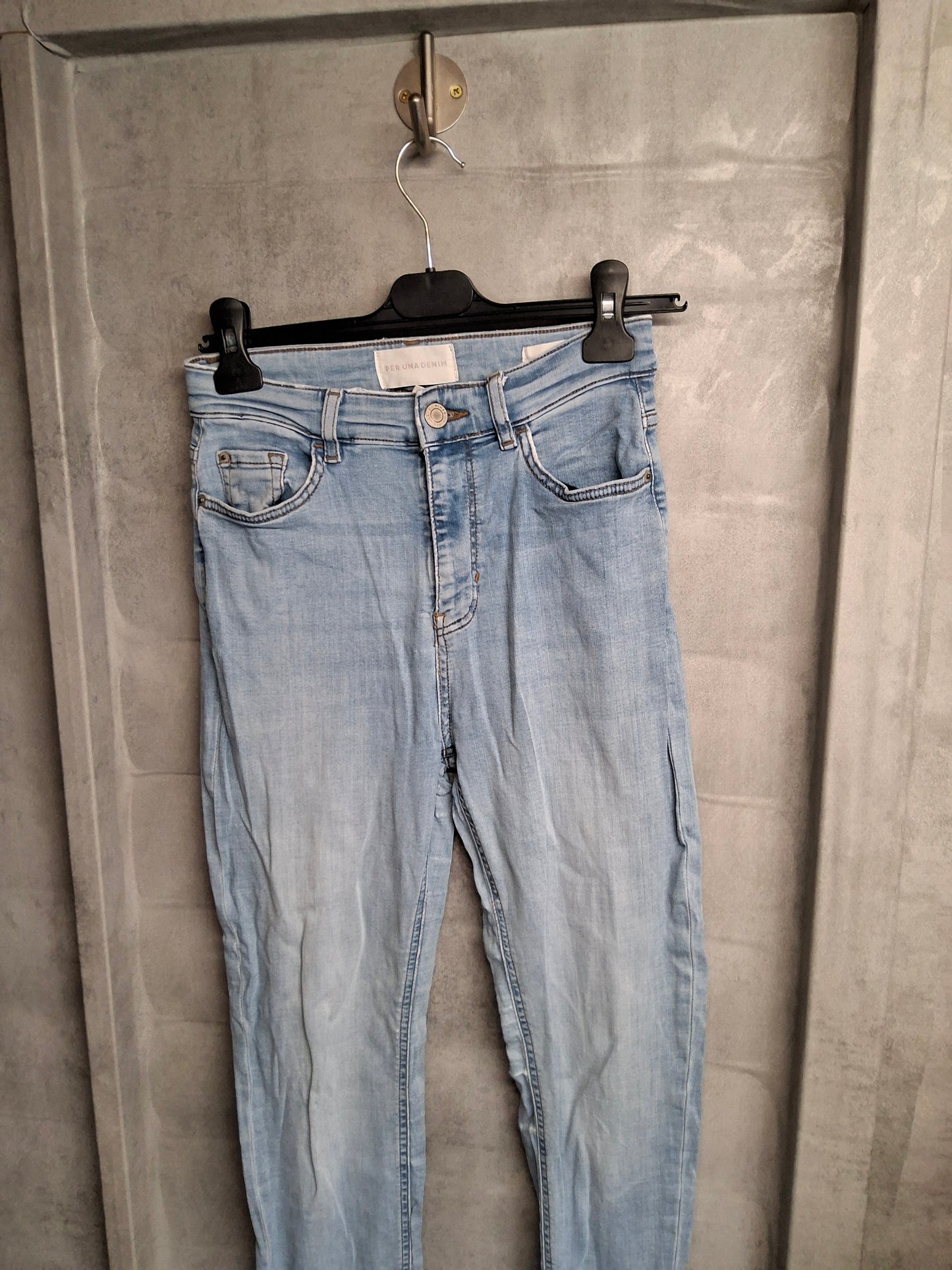 Per Una Light Blue Skinny Jeans – High Waisted – Size 8 Regular – Cotton & Lyocell