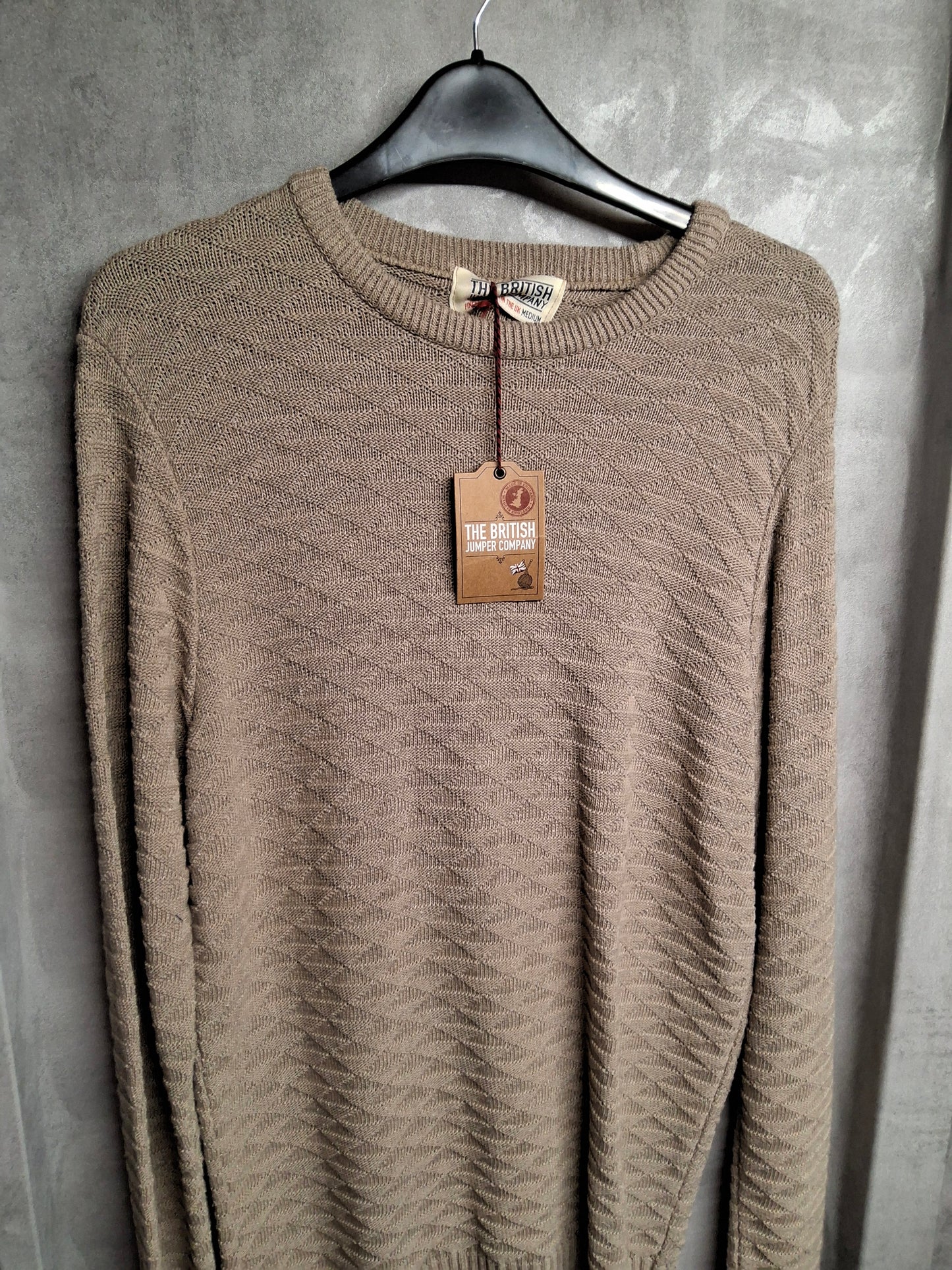 The British Jumper Company Beige Textured Knit Jumper – Size M – NWT