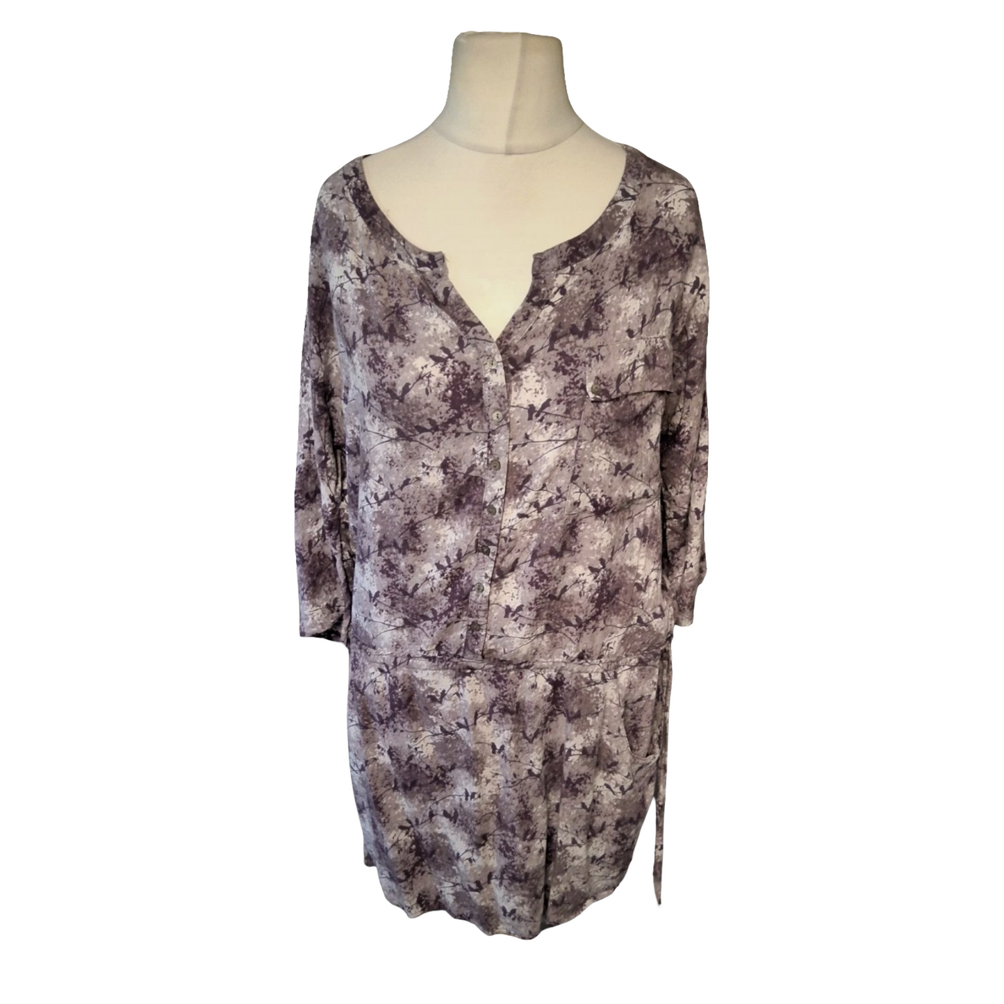 Laura Ashley Purple Print Tunic Dress – Size 14