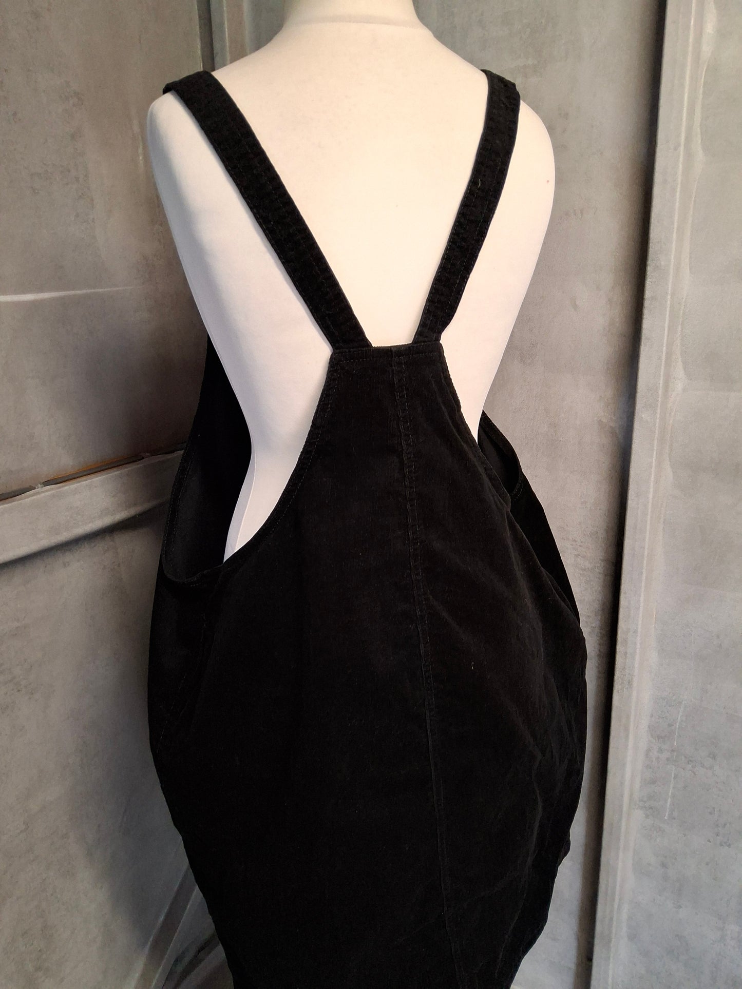 Tu Black Cord Pinafore Dress – Size 20 – Effortlessly Layerable