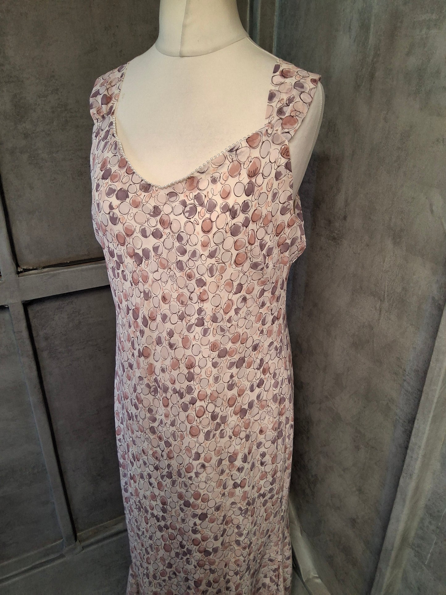 BHS Petite Polka Dot Midi Dress โ Beaded & Floaty | Size 20 fits UK 18/20