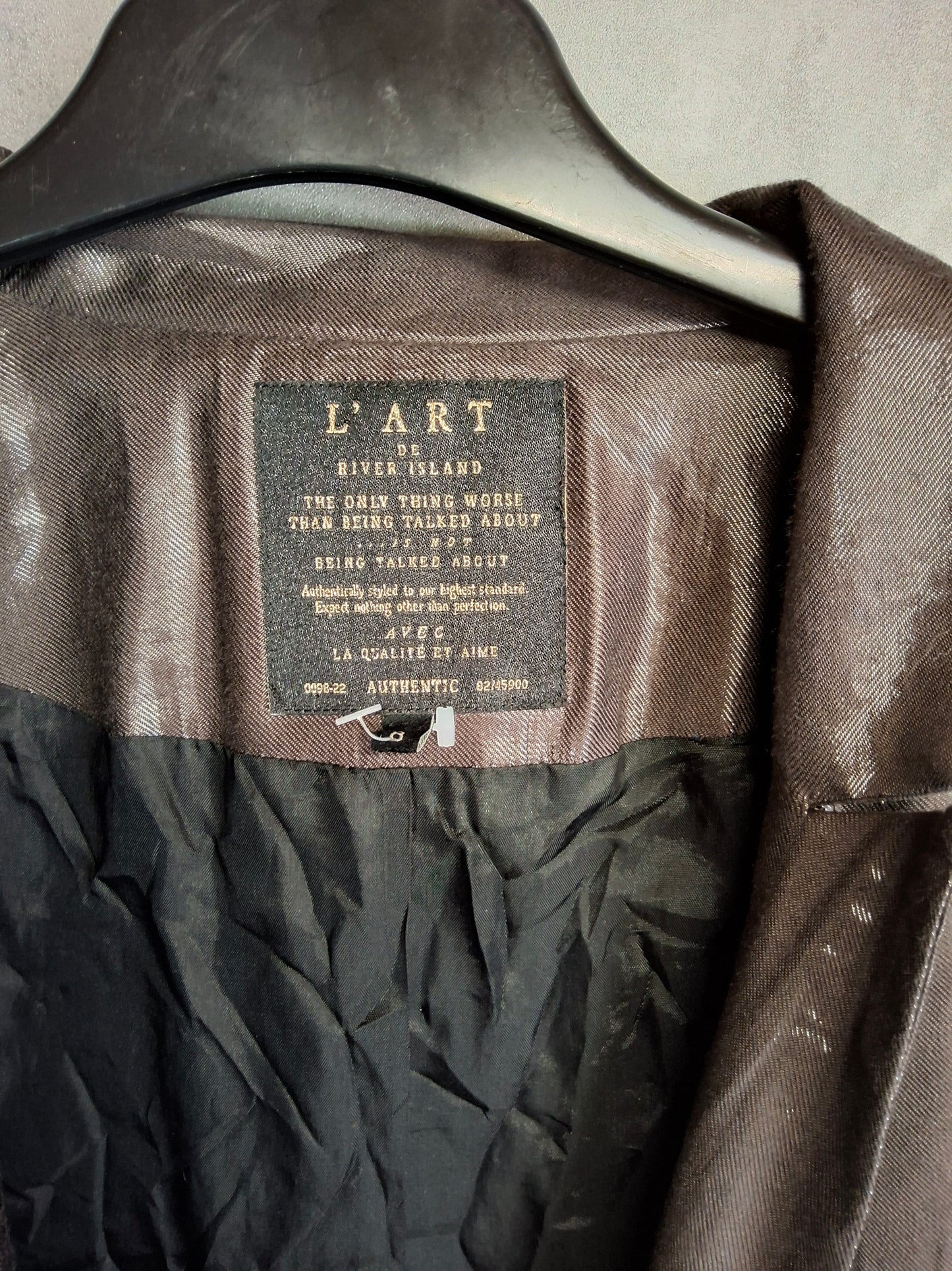 River Island L’Art Copper Brown Shiny Blazer – Size 8 – Late 90s / Early 00s