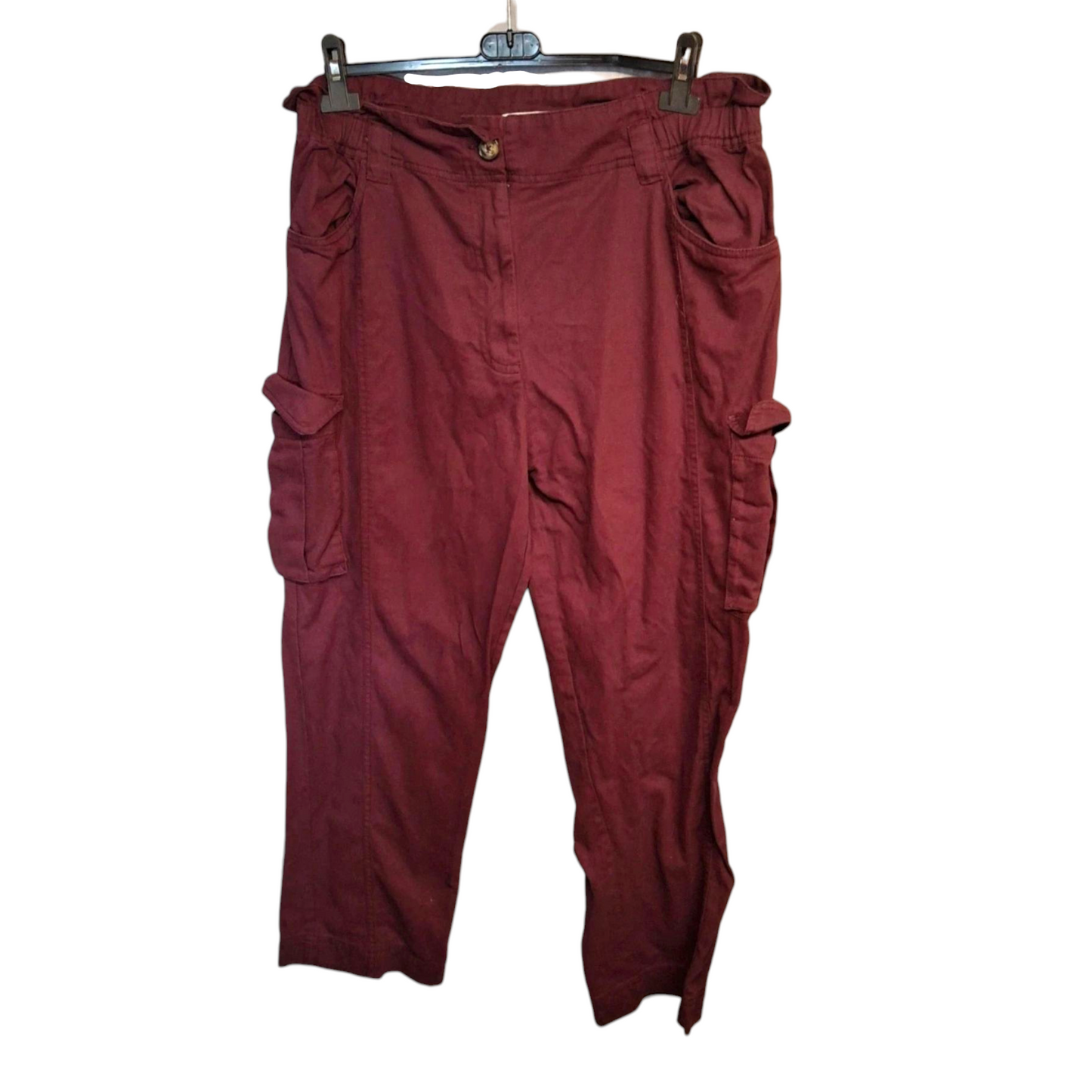 Autonomy Purple Relaxed Cargo Trousers β Size M (UK size 14/16) β 100% Cotton