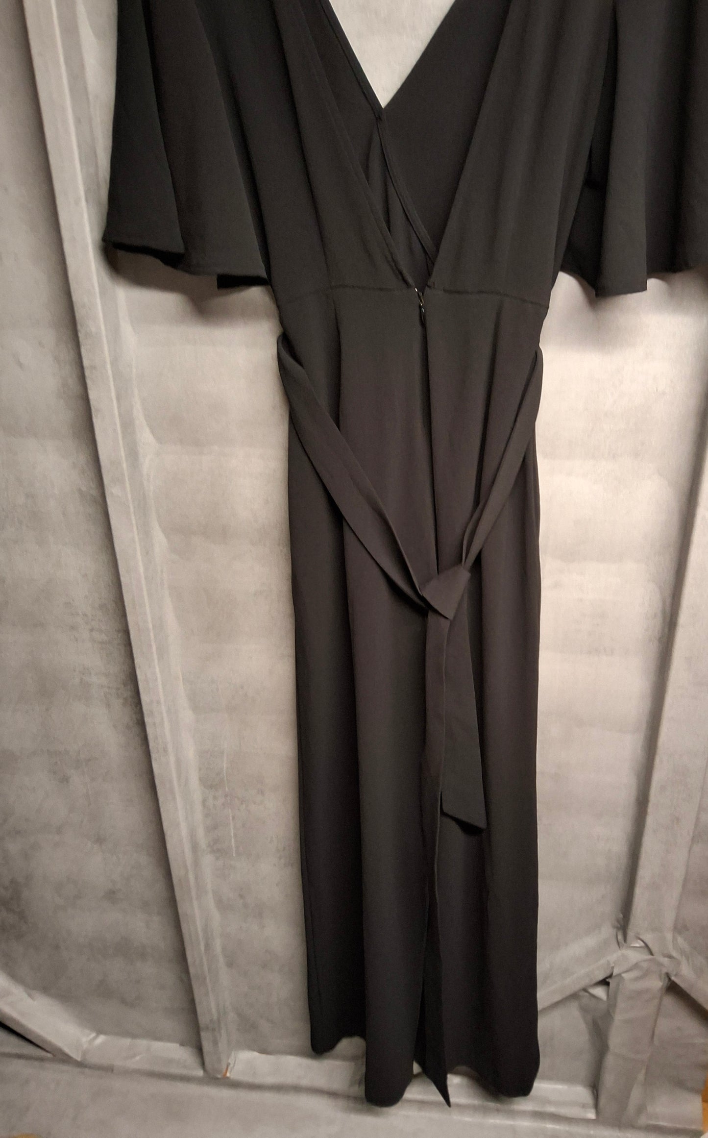 H&M Black Flared Leg Belted Jumpsuit – Size EU34 (UK size 6, fits 8)