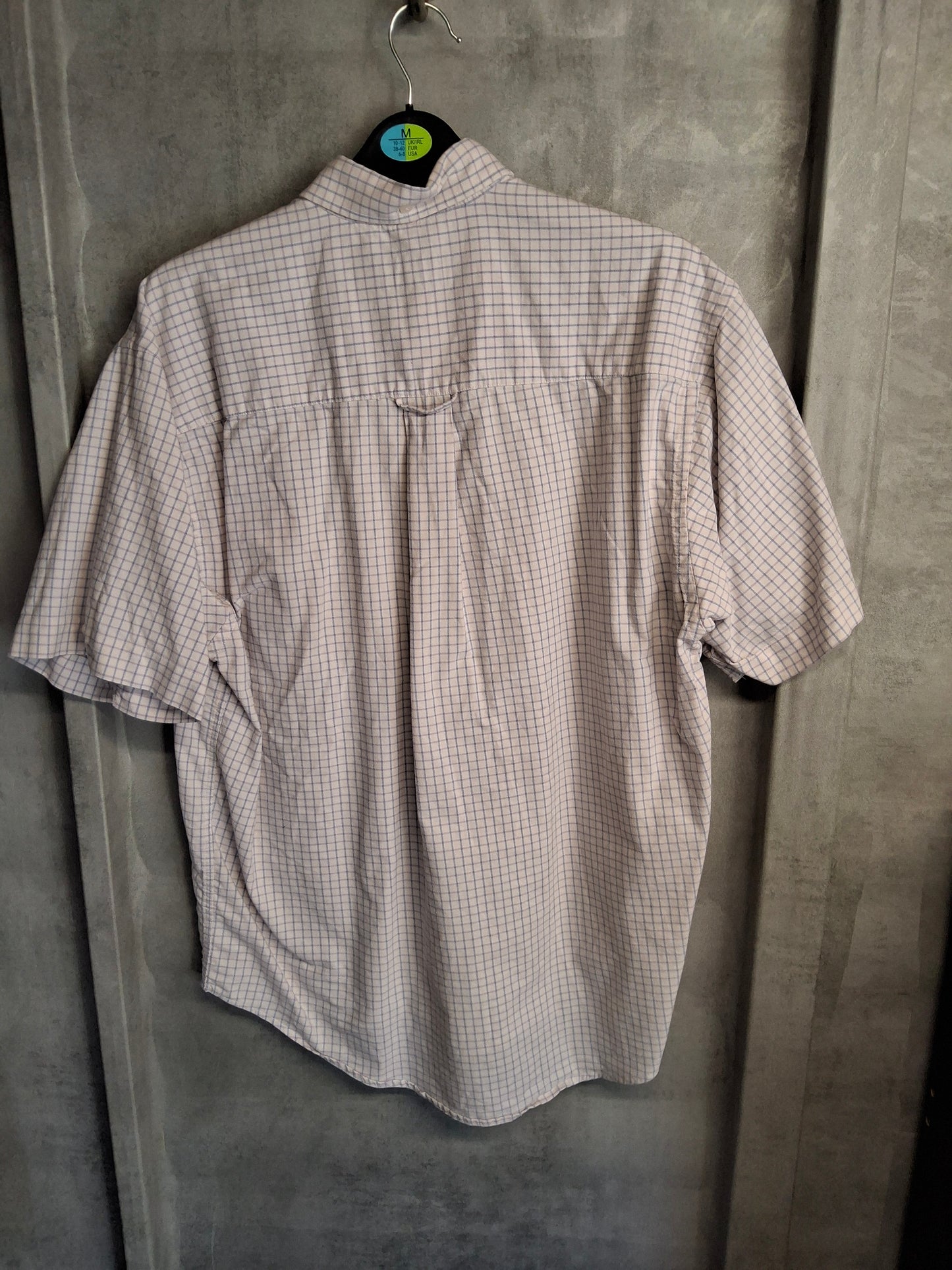 Men's Vintage 90s Lee Cooper purple & blue checked short sleeved shirt 15"
