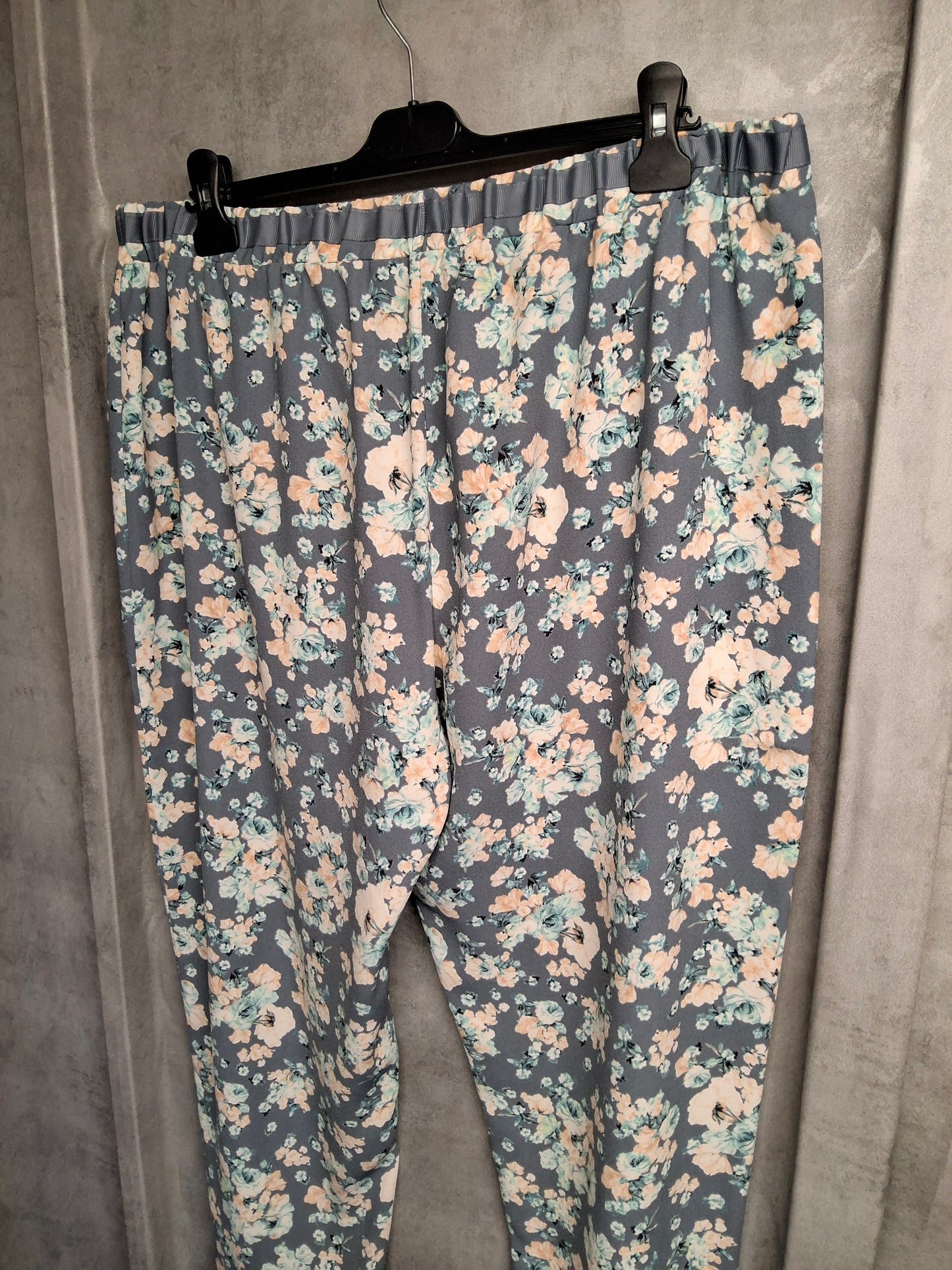 George Grey Floral Slim Leg Trousers β Size 18 β Elastic Waist β NWT