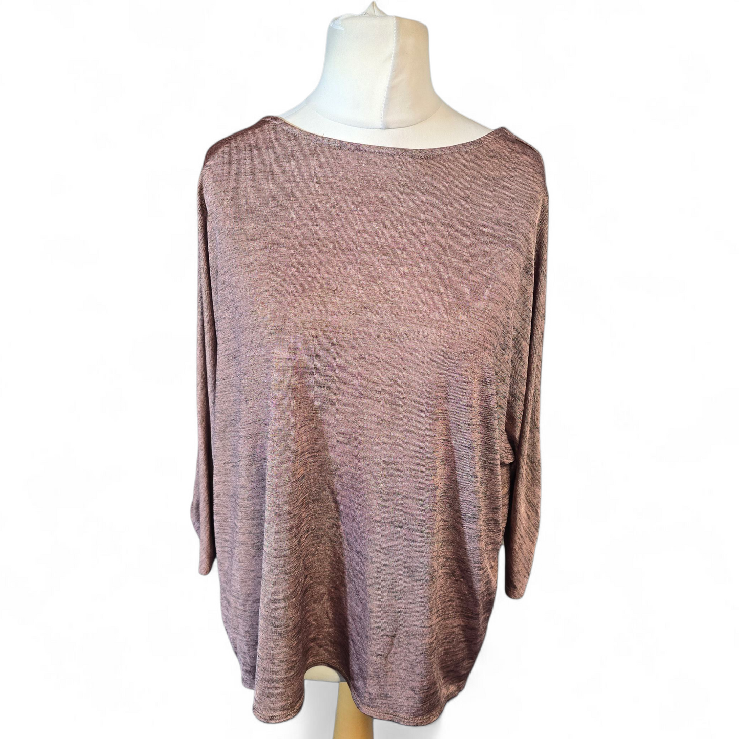 George Dusky Pink Glitter Longline Top – Oversized Fit – Size 14