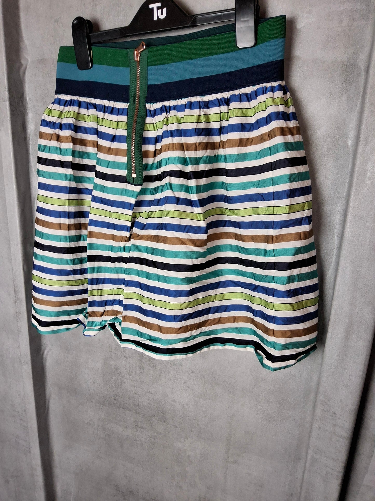 Sisley Multicolour Striped Mini Skirt β Size S (size 6/8) Lined Viscose Cotton