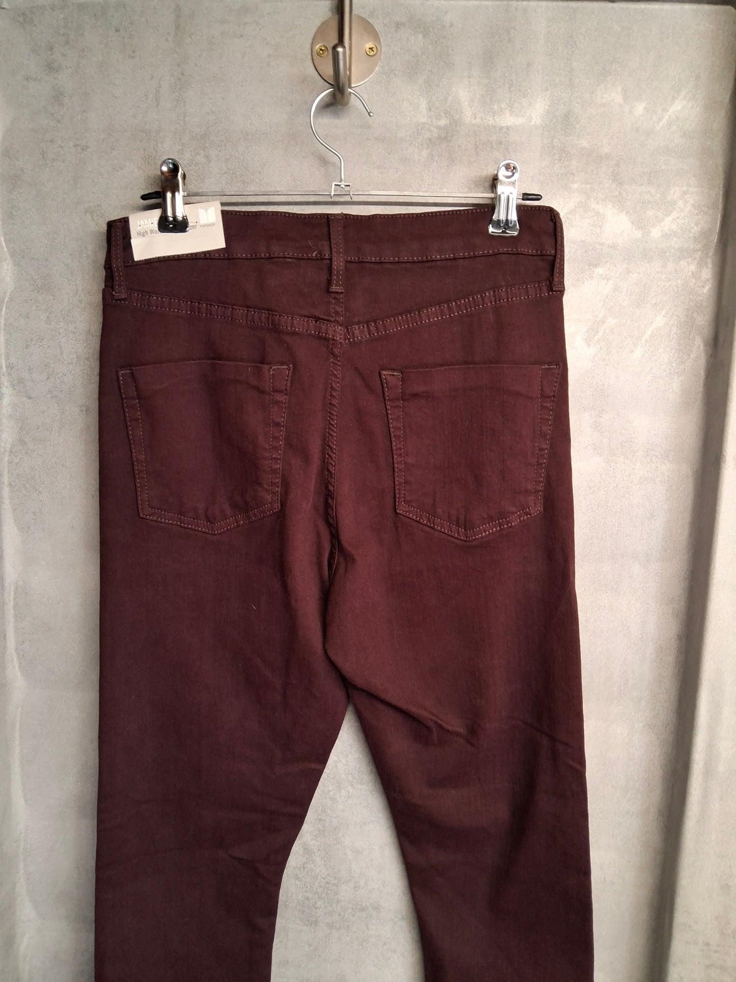 Topshop Moto Jamie Burgundy Skinny Jeans – W28 L30 | High Waist | Ankle Grazer | NWT