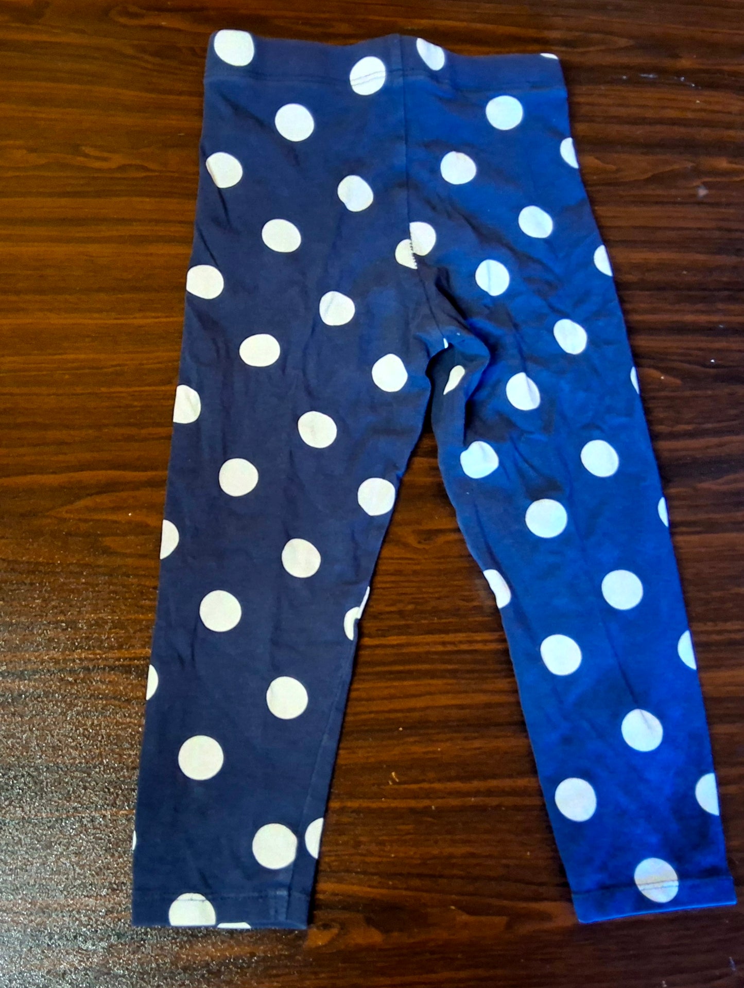 Nutmeg Navy & White Polka Dot Leggings – Girls 2–3 Years – Cotton