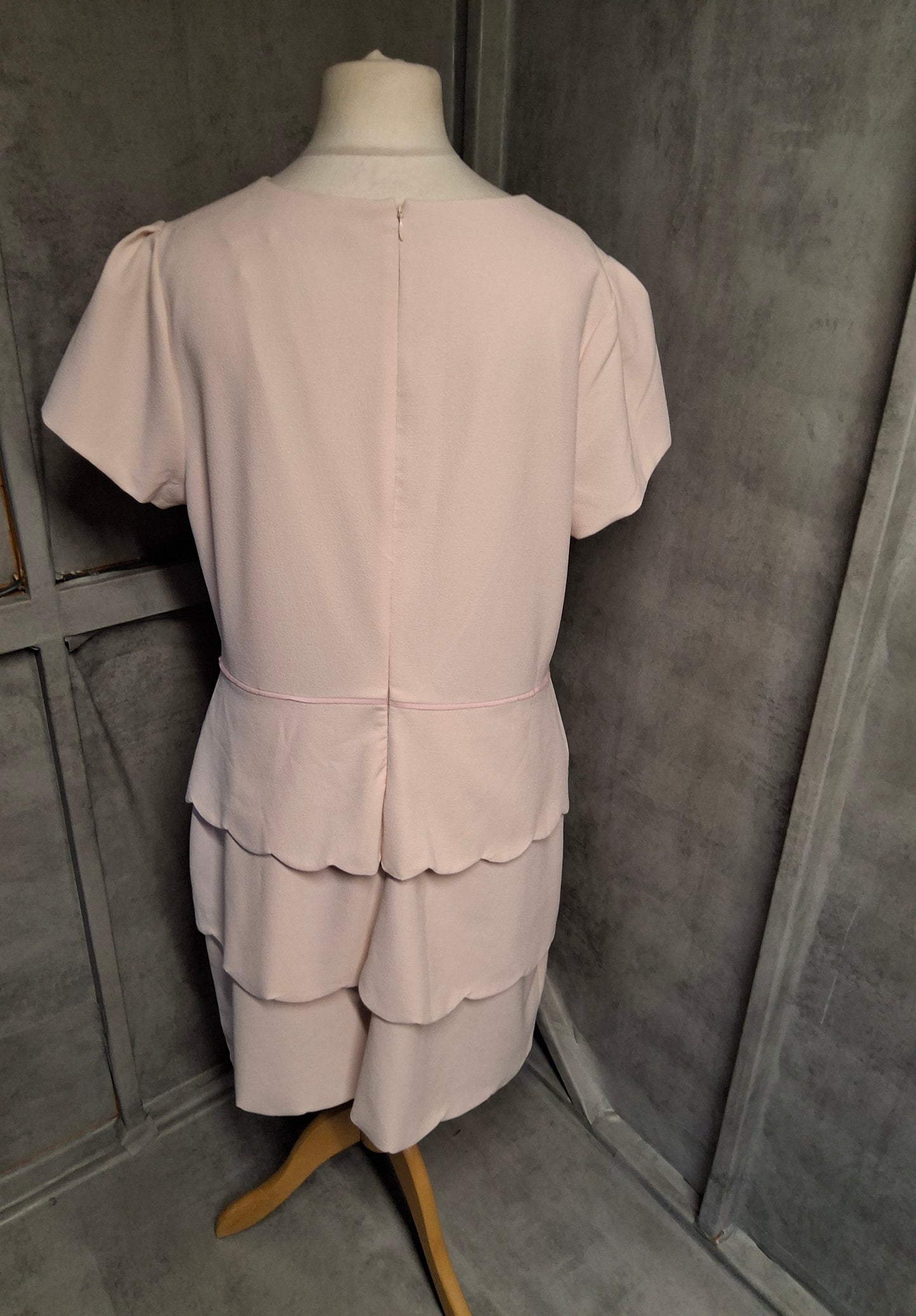 Very Cream & Pink Scalloped A-Line Dress – Size 18 – Serving Layered Looks (Literally)