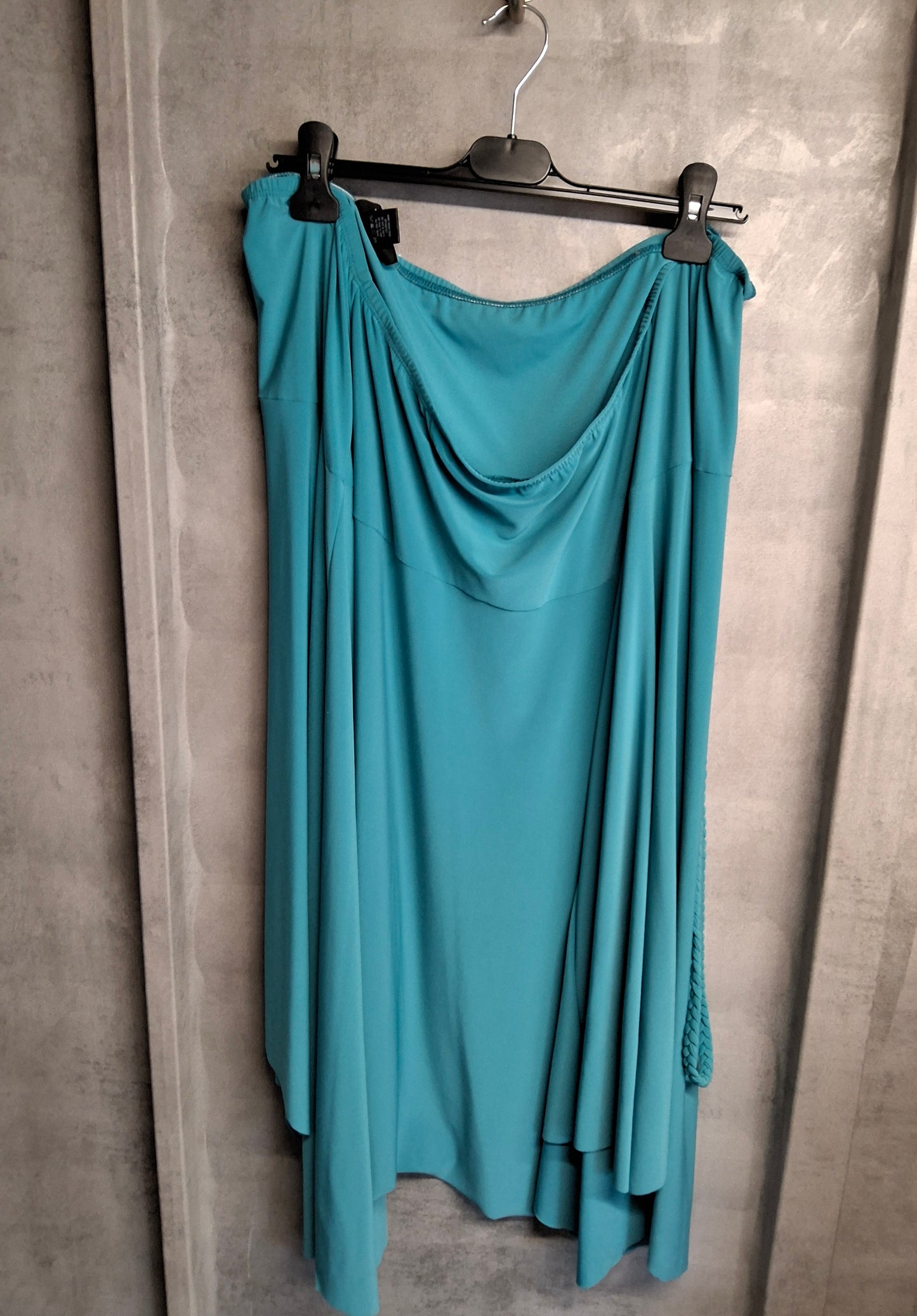 Attitudes by Renée Teal Green Asymmetrical Midi Skirt – Size 3XL UK 24–28