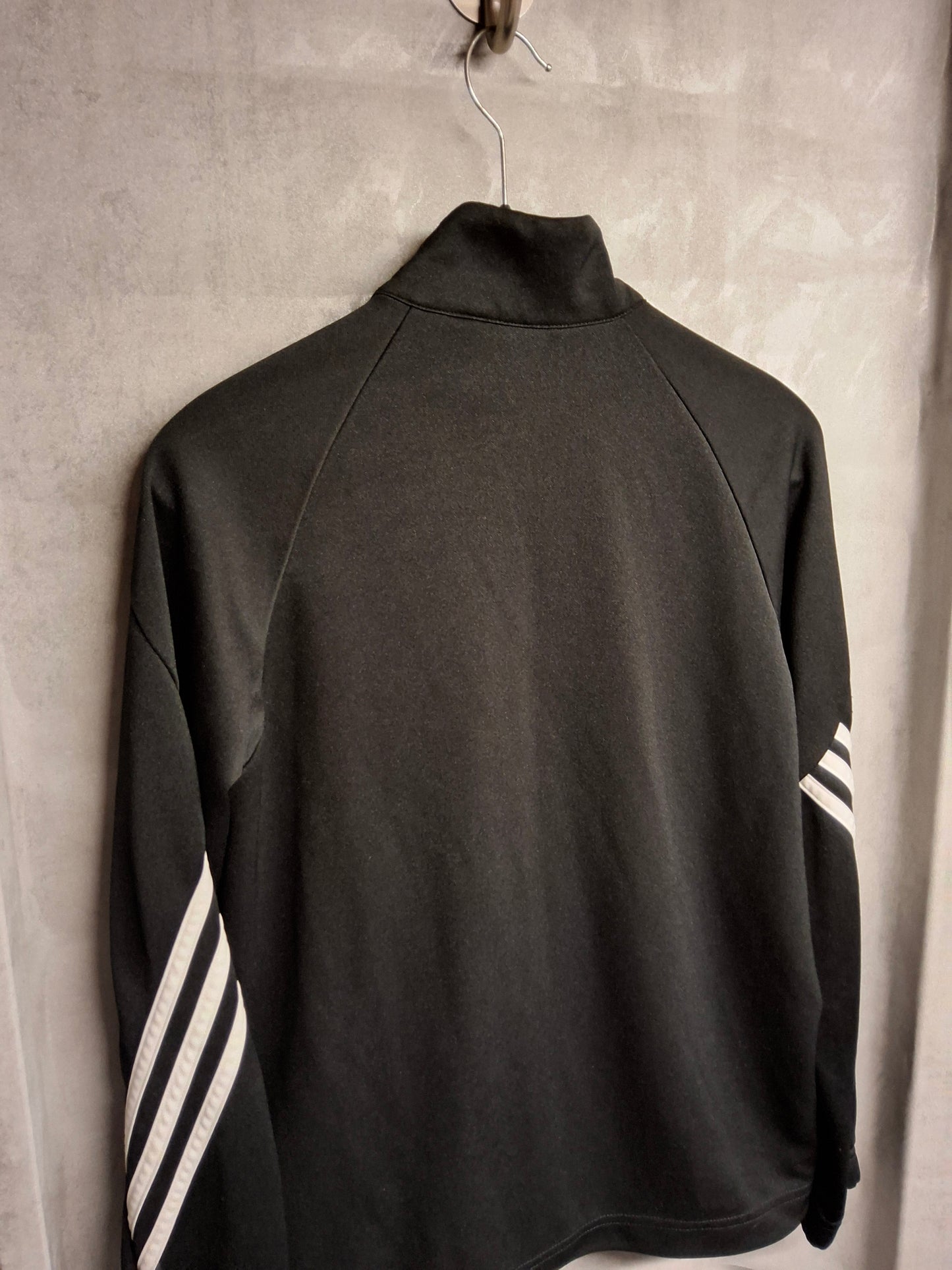 Adidas Black & White Zip-Up Jumper – Boys 11-12 Years – Climalite