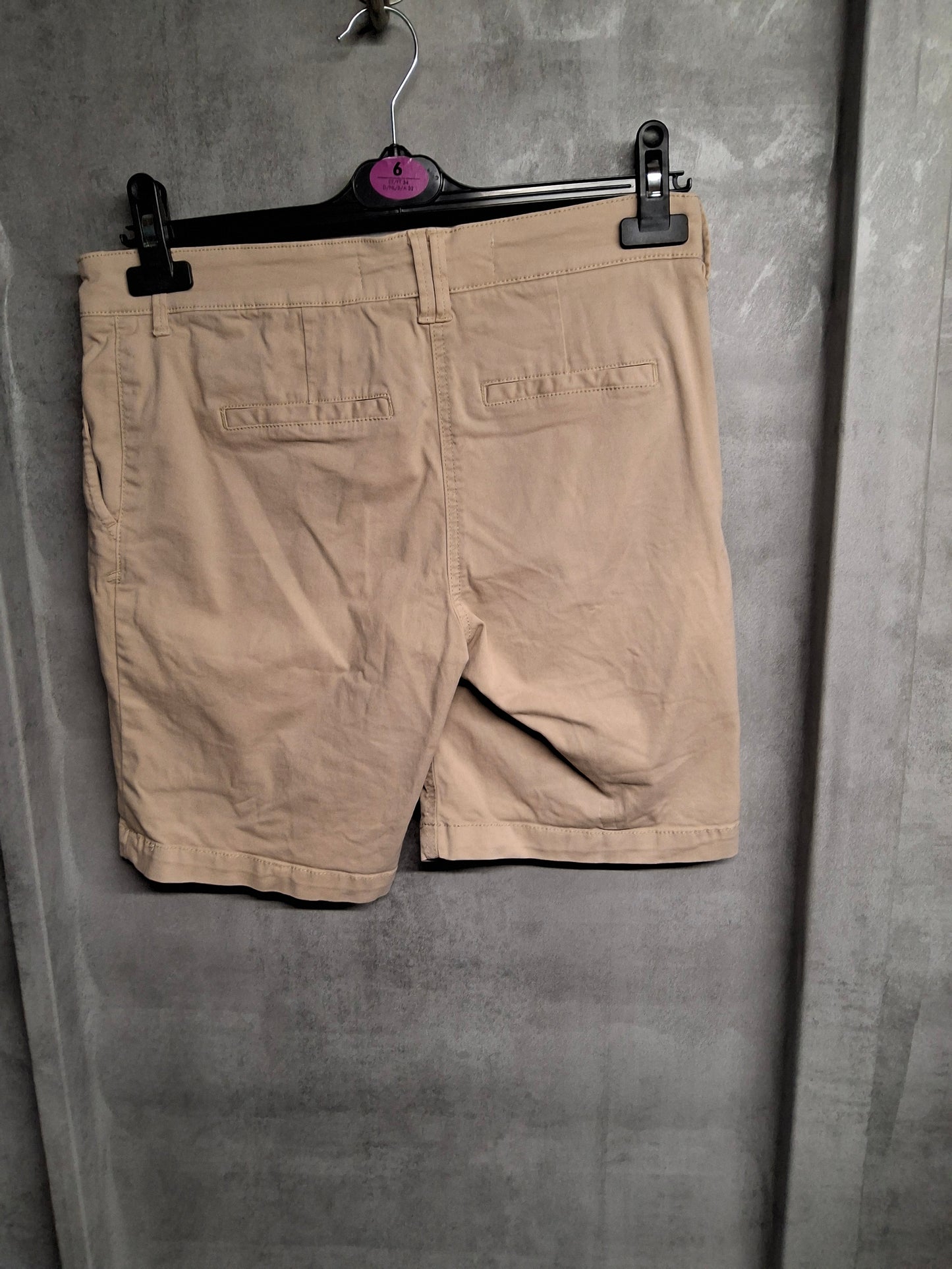 Next Cream Chino Shorts – 100% Cotton – Size 8 – Knee Length, Neutral Summer Wardrobe Essential