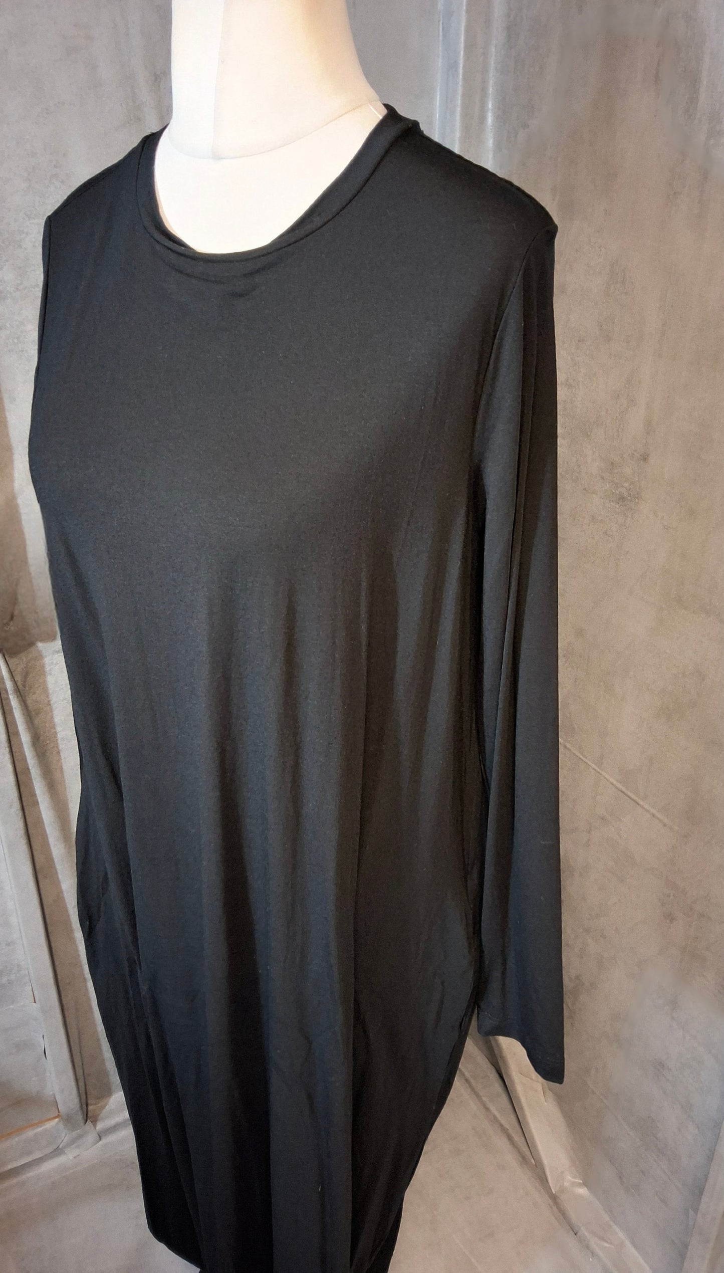 Next Black Long Sleeve Maxi Dress β Oversized Stretch Modal β Size 12 β NWT