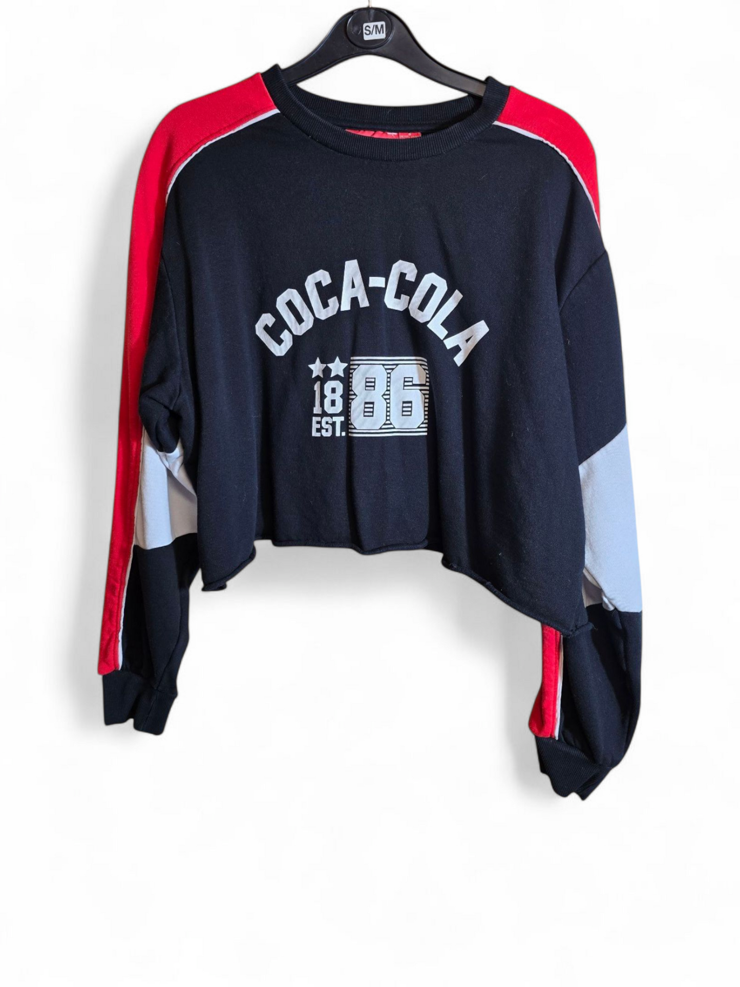 Primark Coke Cola black & red cropped jumper size 10/12