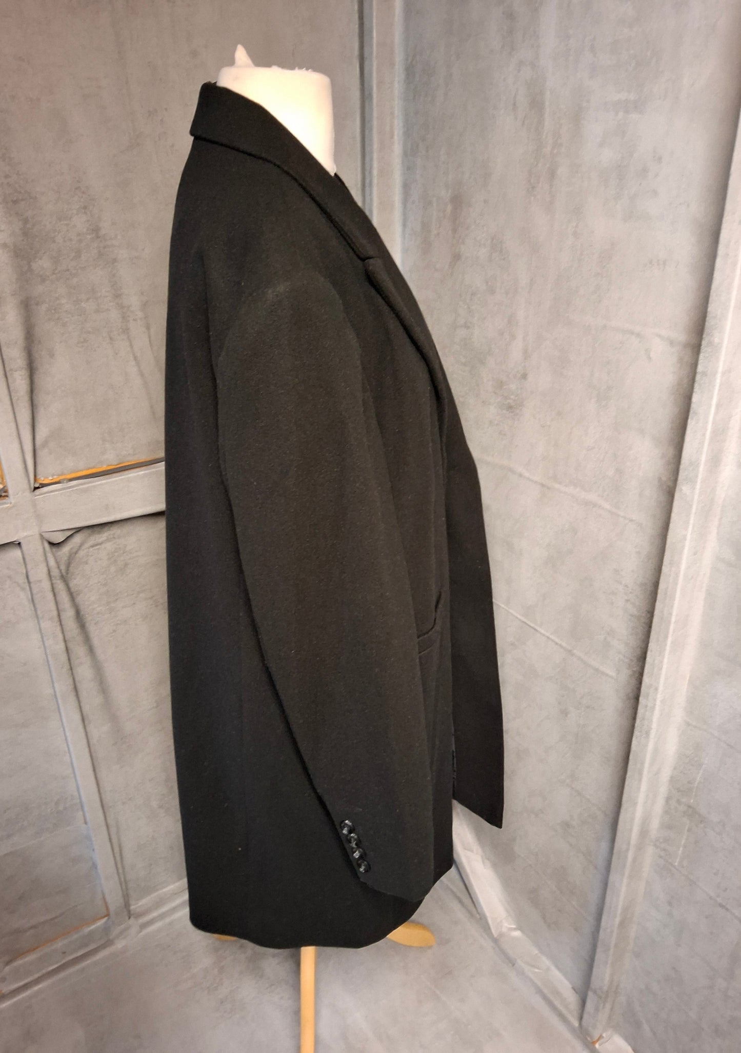 Primark Black Midi Overcoat – Size 18 – Lined, Button Close, NWT RRP £25