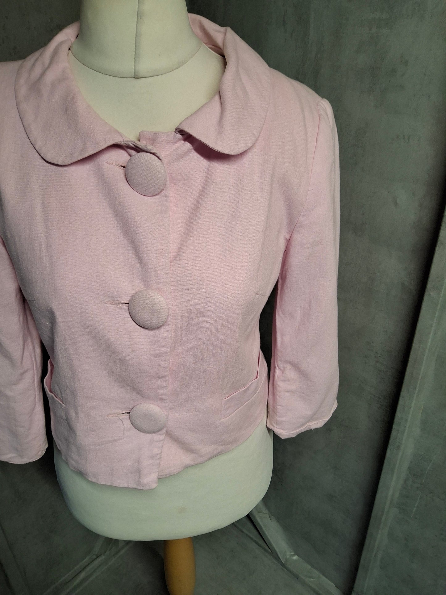 Y2K Pilot Baby Pink Cropped Jacket ā Size 12