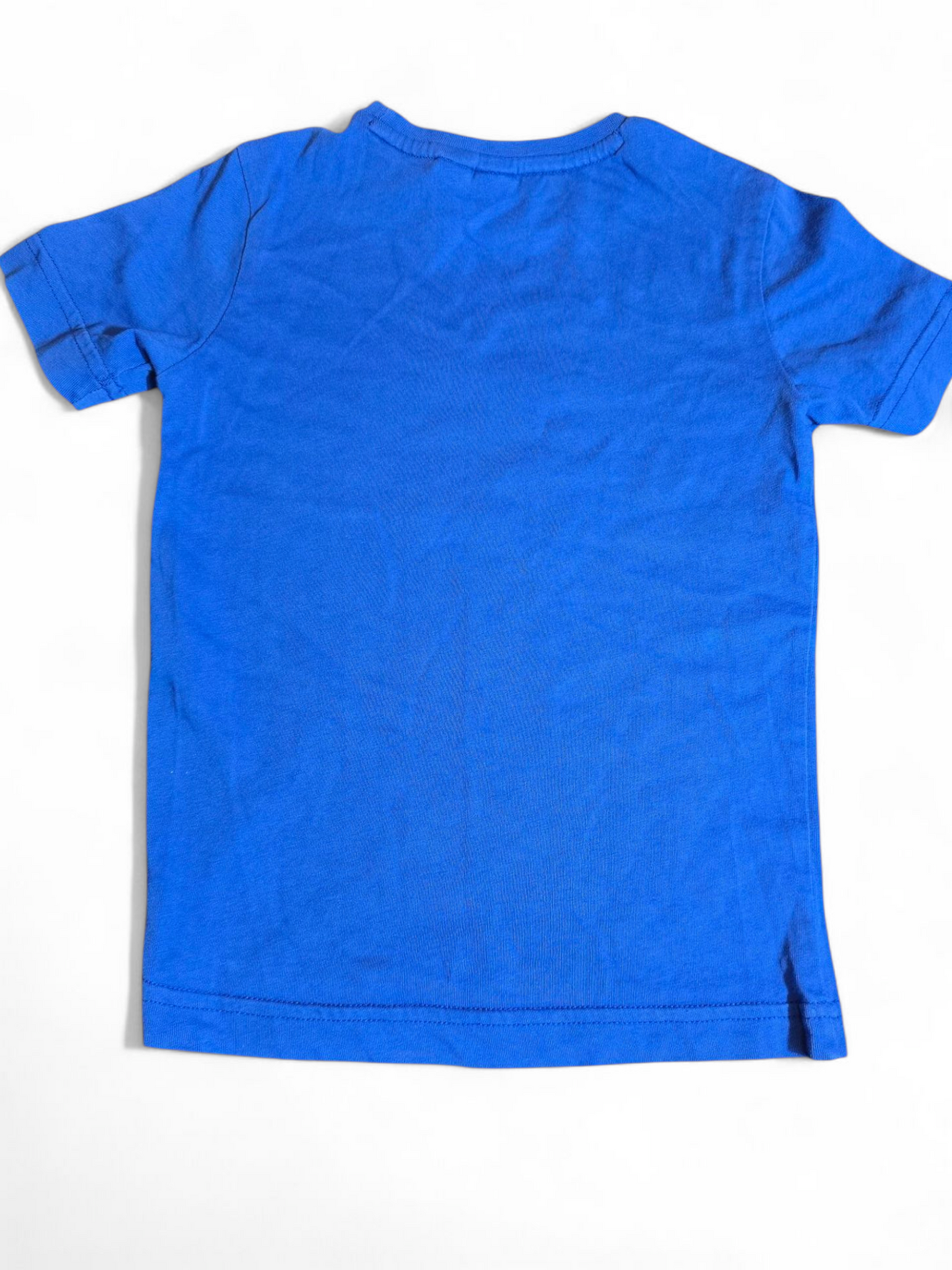 Adidas Boys Blue T-Shirt Age 5–6 | Short Sleeves | Yellow Logo | Fits 4+ | Comfy & Playtime-Ready