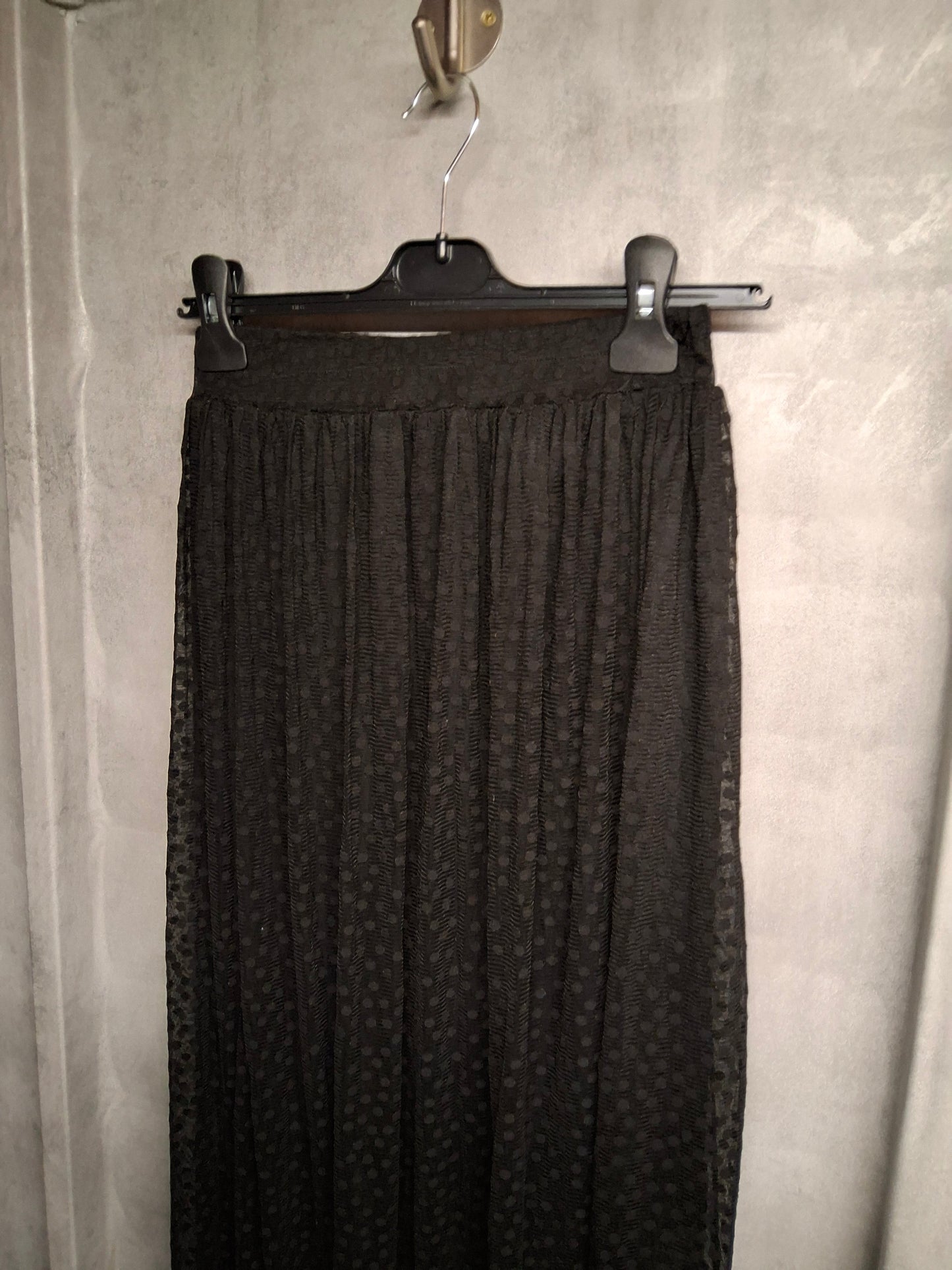 Oh My Love London Black Polka Dot Mesh Midi Skirt | Size S/M (UK size 8/10)