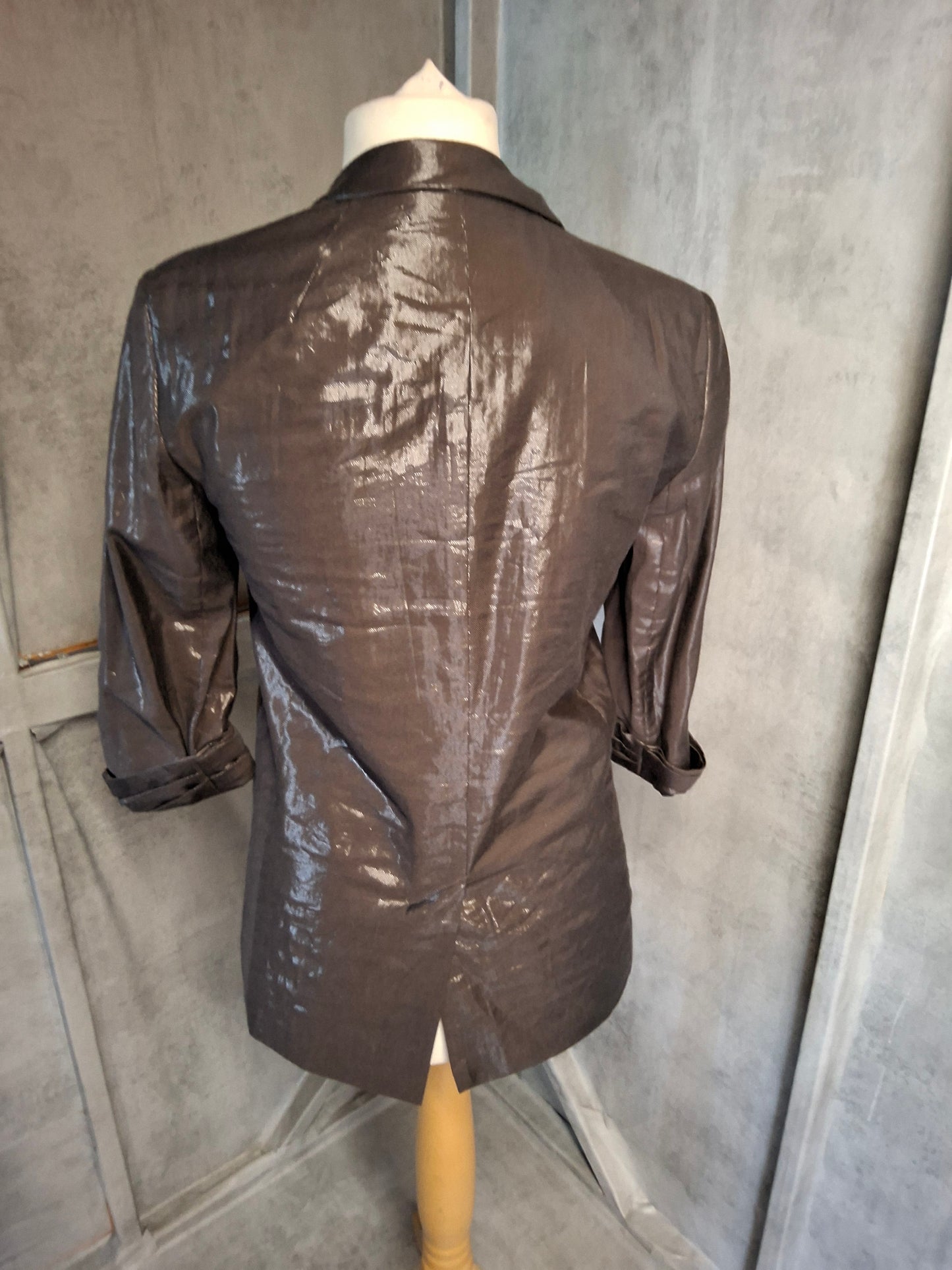 River Island L’Art Copper Brown Shiny Blazer – Size 8 – Late 90s / Early 00s