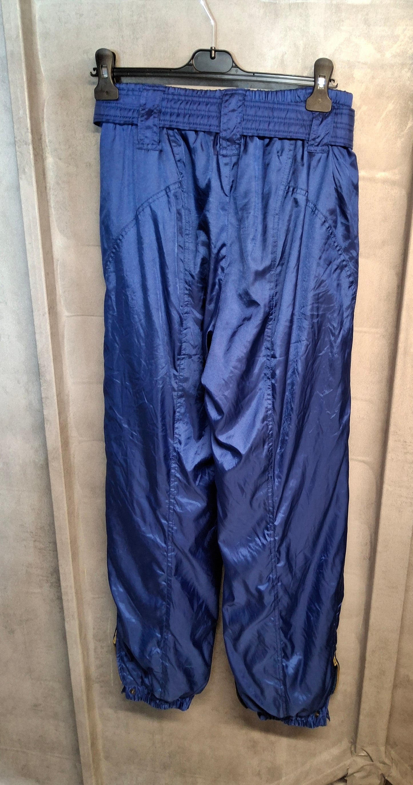 Descente Men’s Blue Ski Trousers – Belted, Cuffed Bottoms, Size W28” L41” – Polyamide