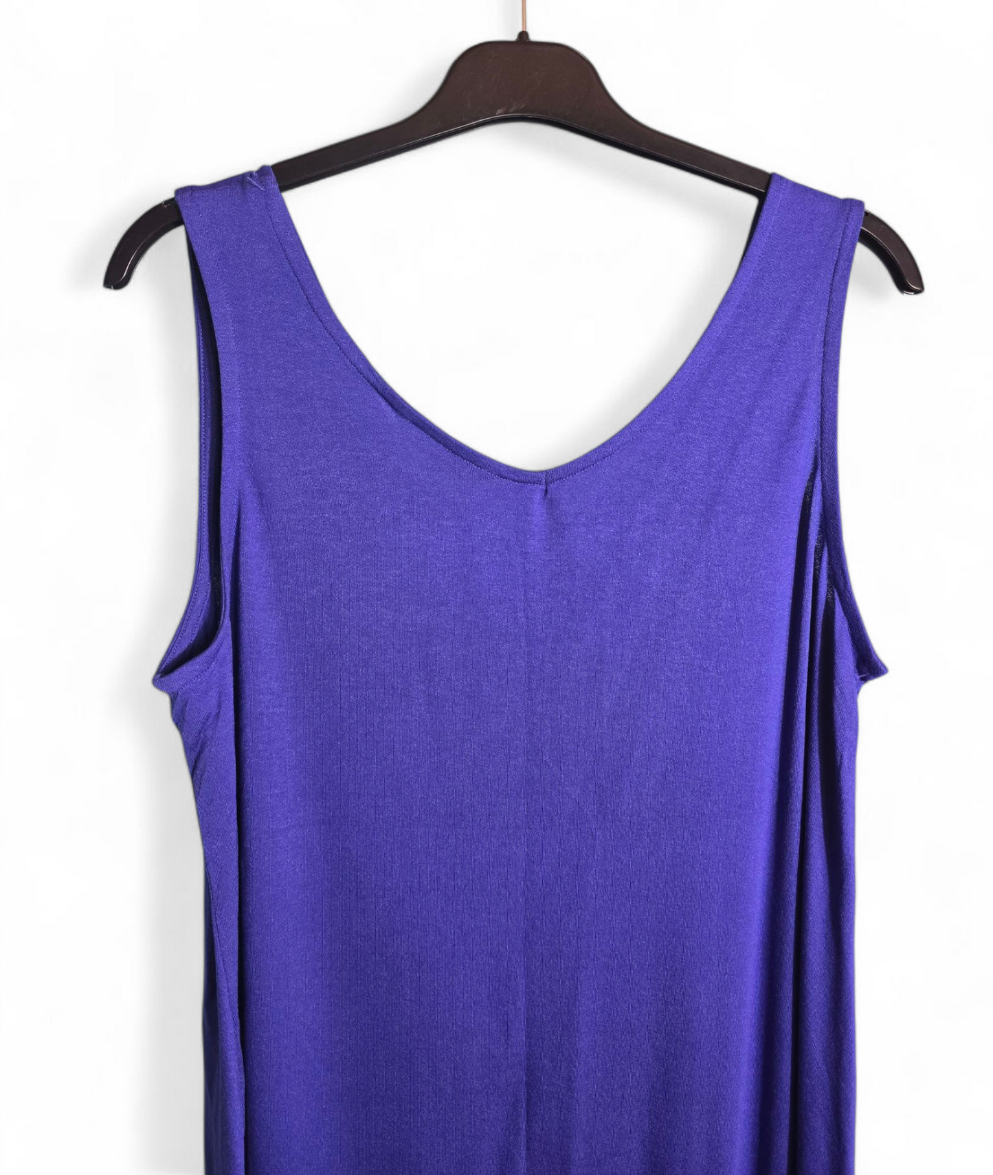 Peacocks Blue/Purple Sleeveless Vest Top – Size 14, Stretchy, Viscose, V Neck