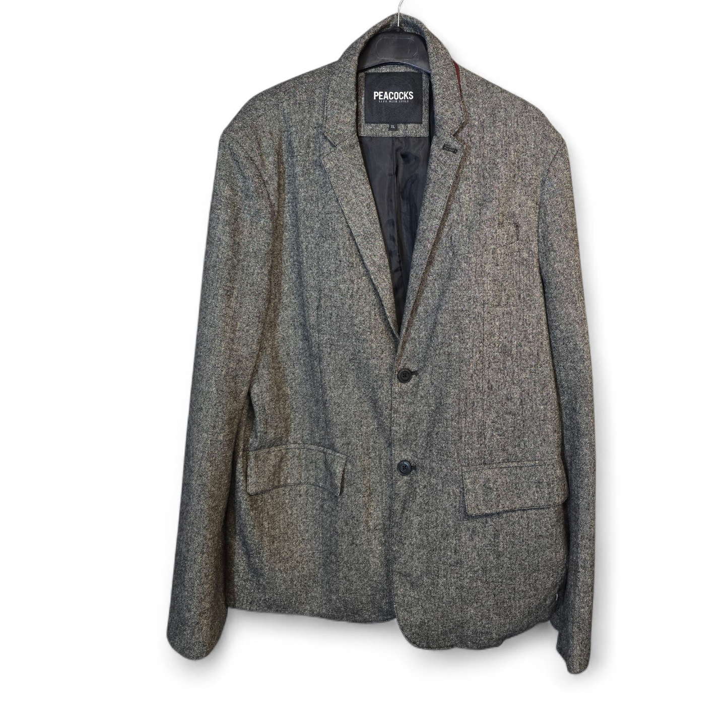 Peacocks Men’s Grey Blazer – Size XL, Wool Blend, 2 Button Close
