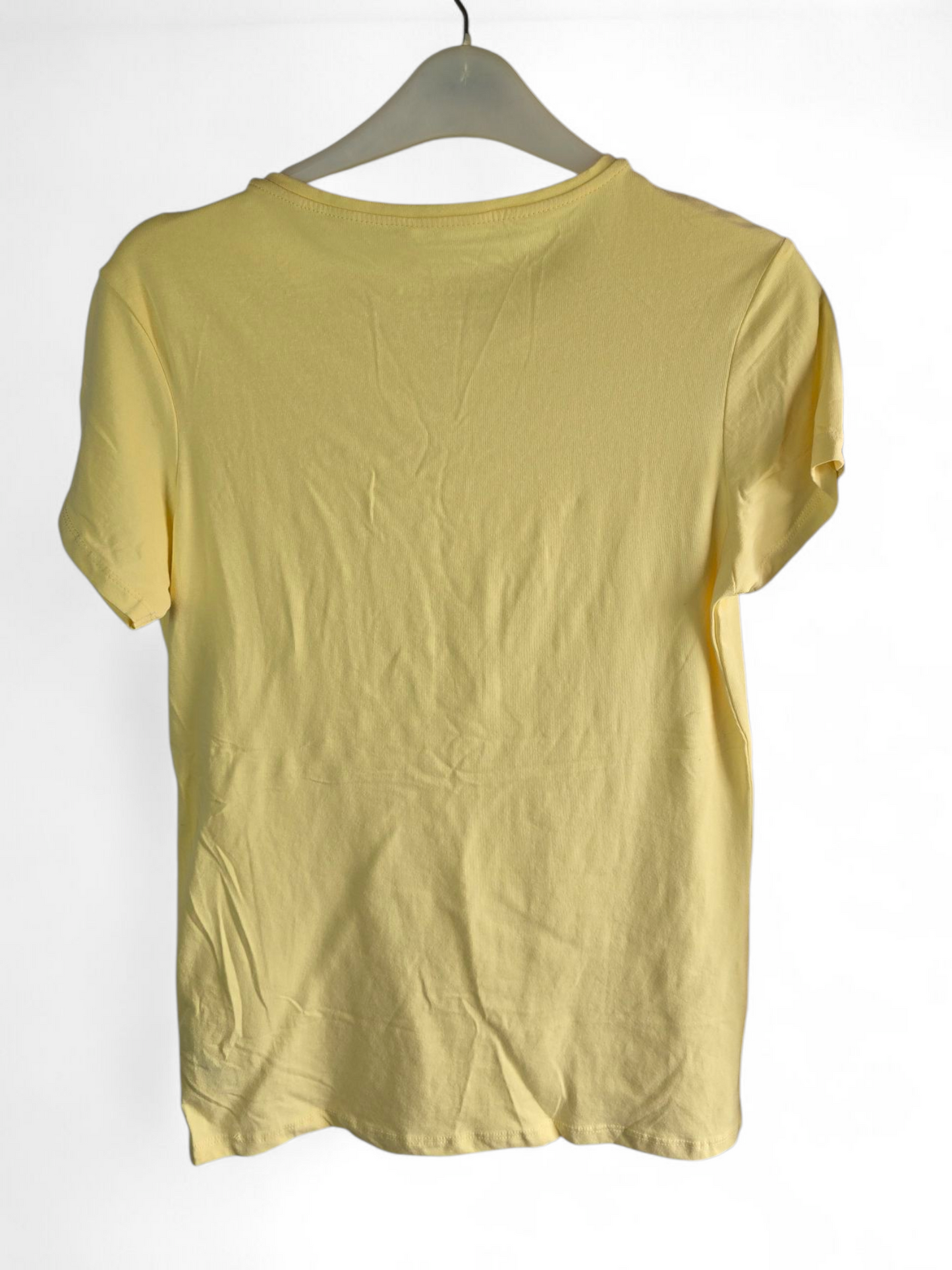 Primark yellow short sleeved basic t-shirt size 12/14 New