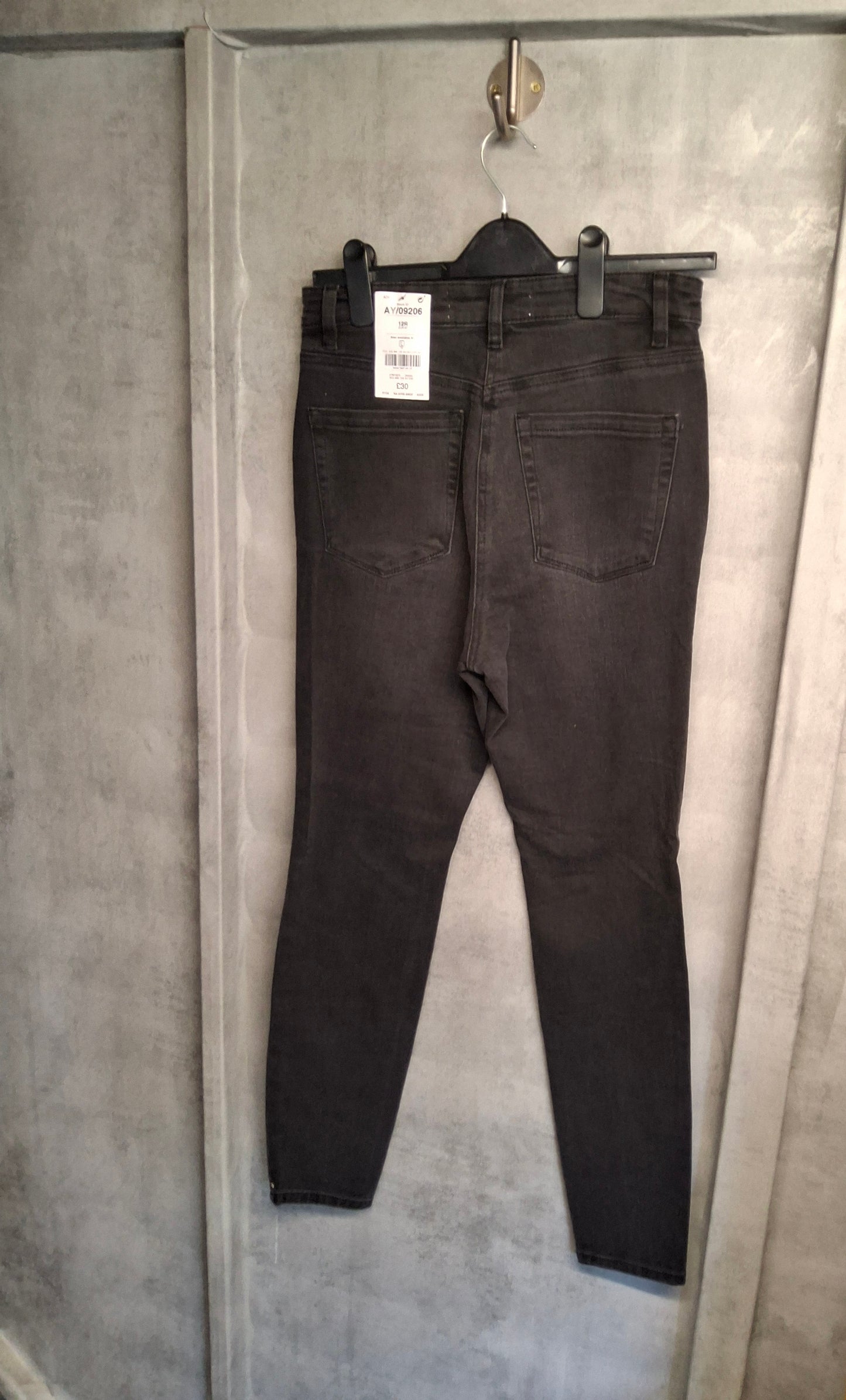 Next Black Skinny High Rise Jeans – Size 12 Regular – NWT RRP £30
