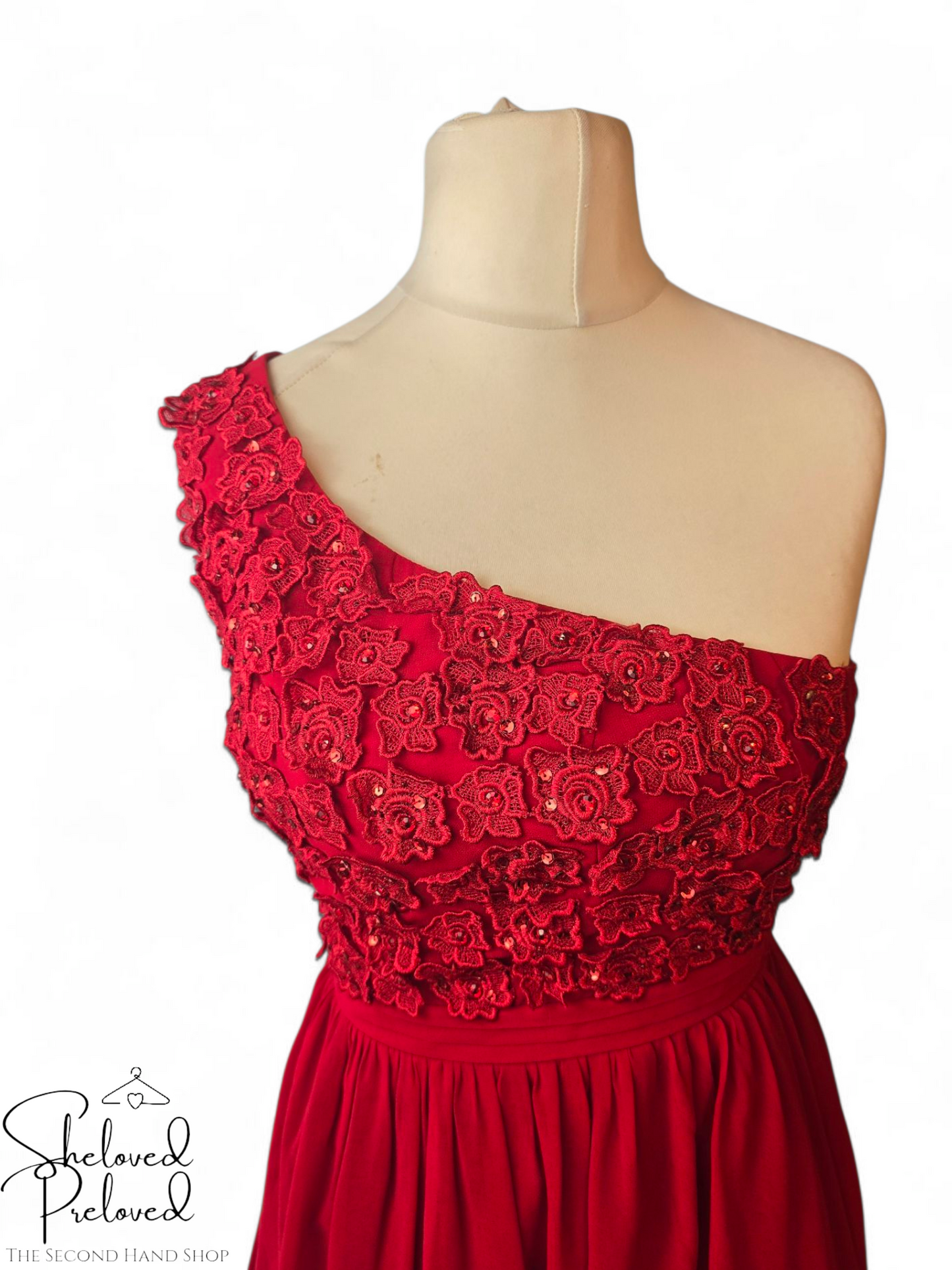 ๐น Little Mistress Red One-Shoulder Embellished Mini Dress โ Size 6 NWT
