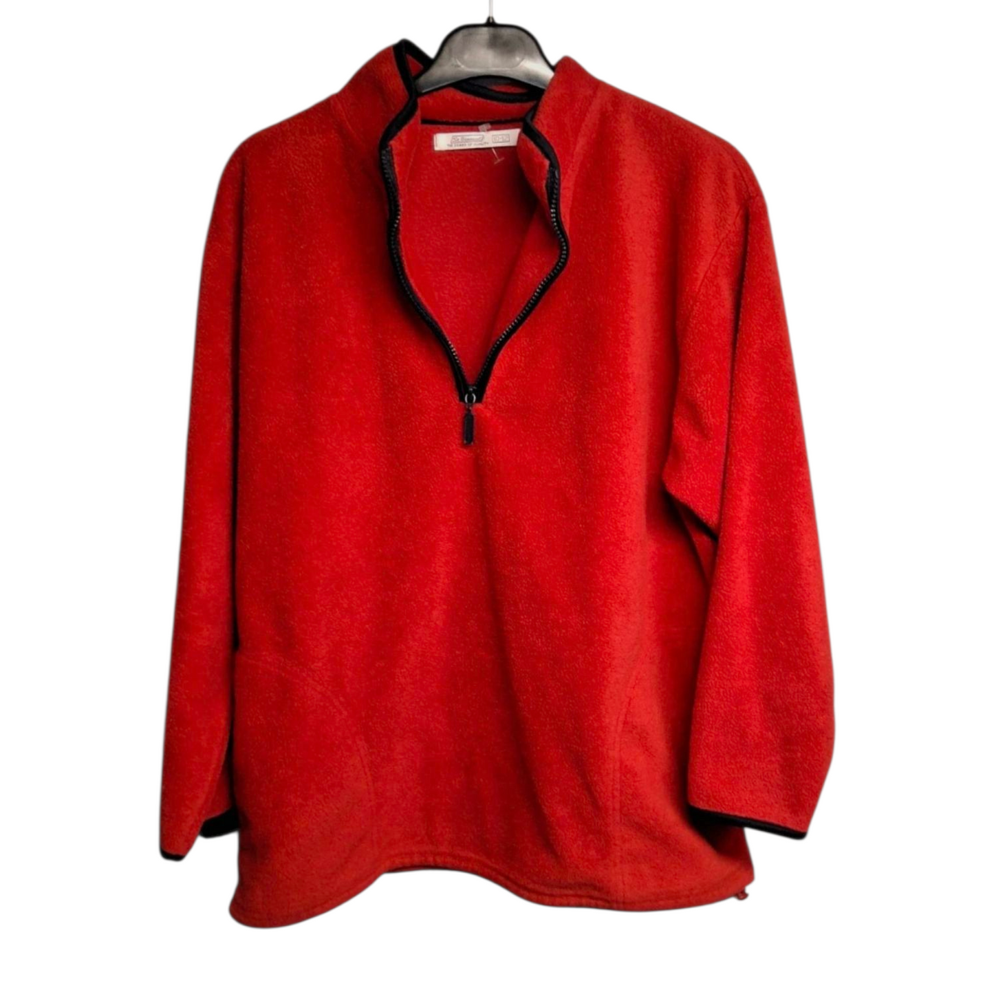 St Bernard Red Fleece Jumper – Size 10/12 – 1/4 Zip – Polyester – Pockets