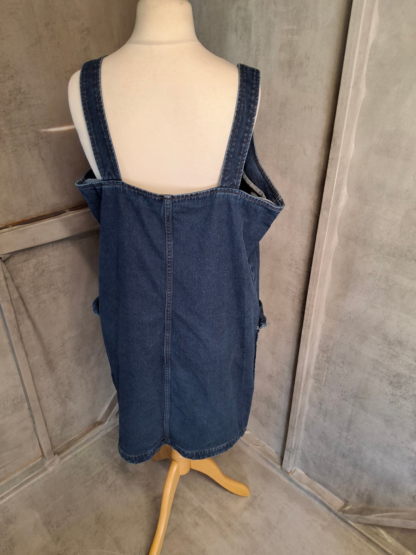 Red Herring 100% Cotton Denim Pinafore Dress β Size 18