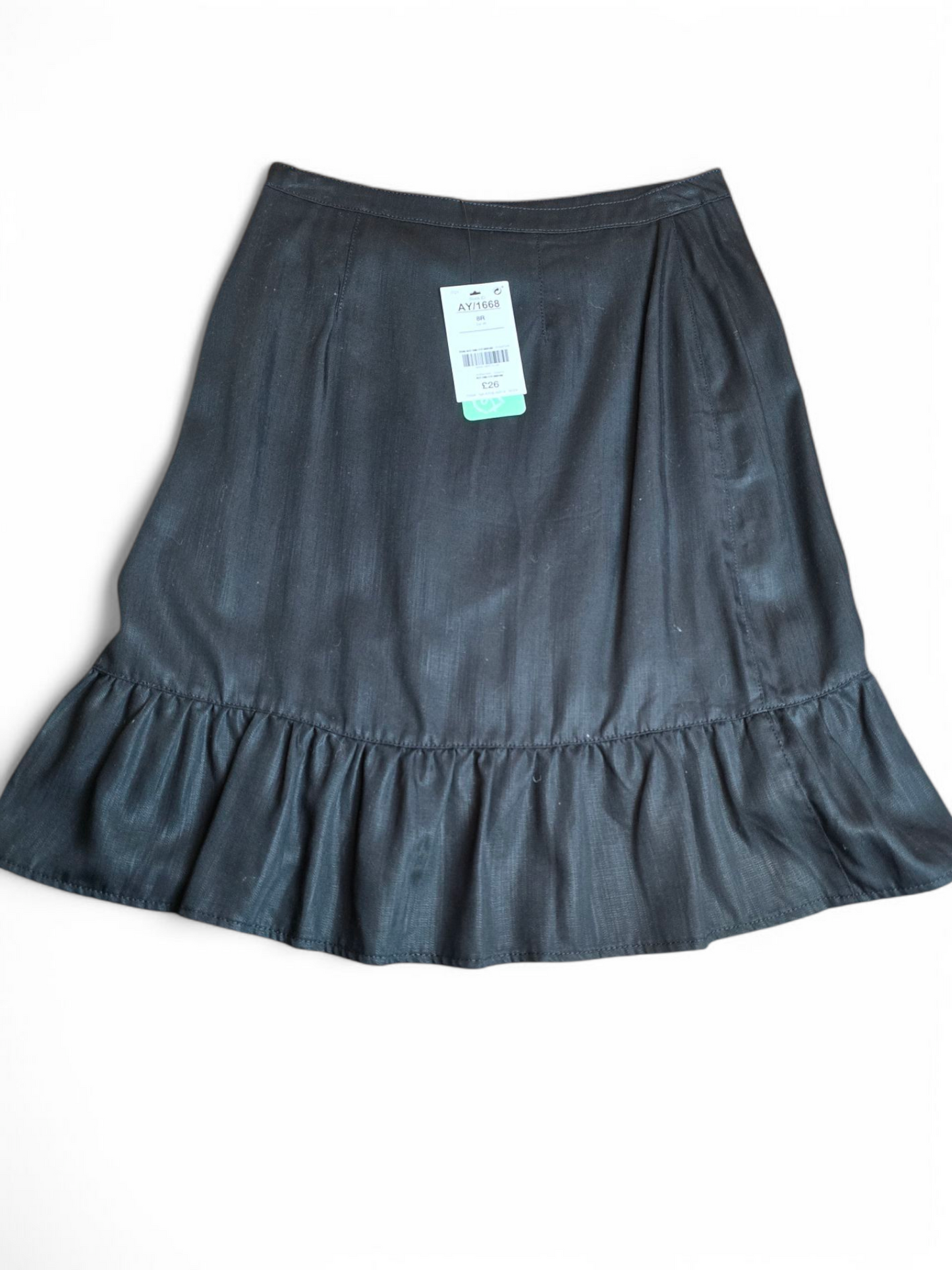 Next black frilly knee length skirt size 8