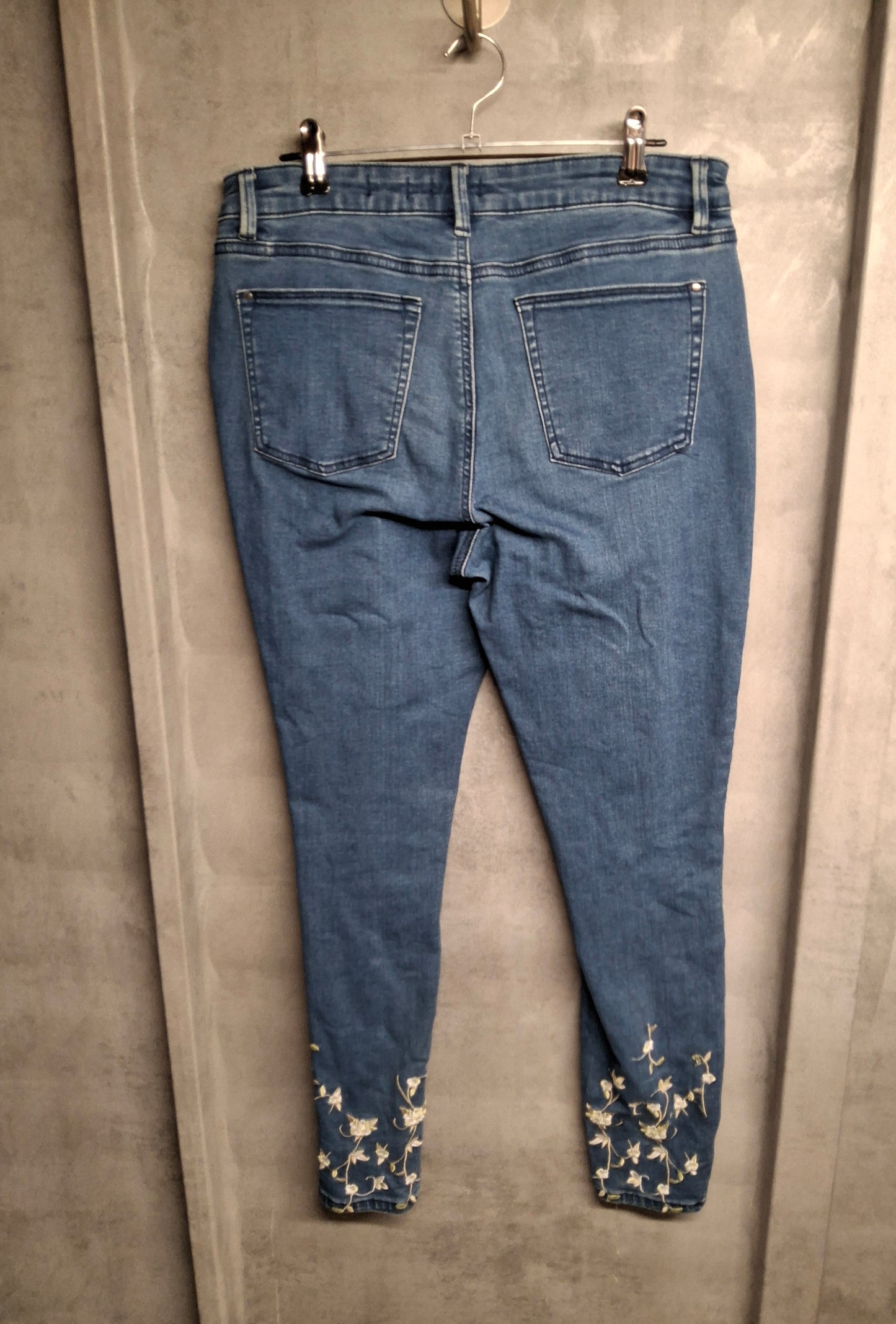 Tu Embroidered Hem High Waisted Skinny Jeans – Size 12 Regular
