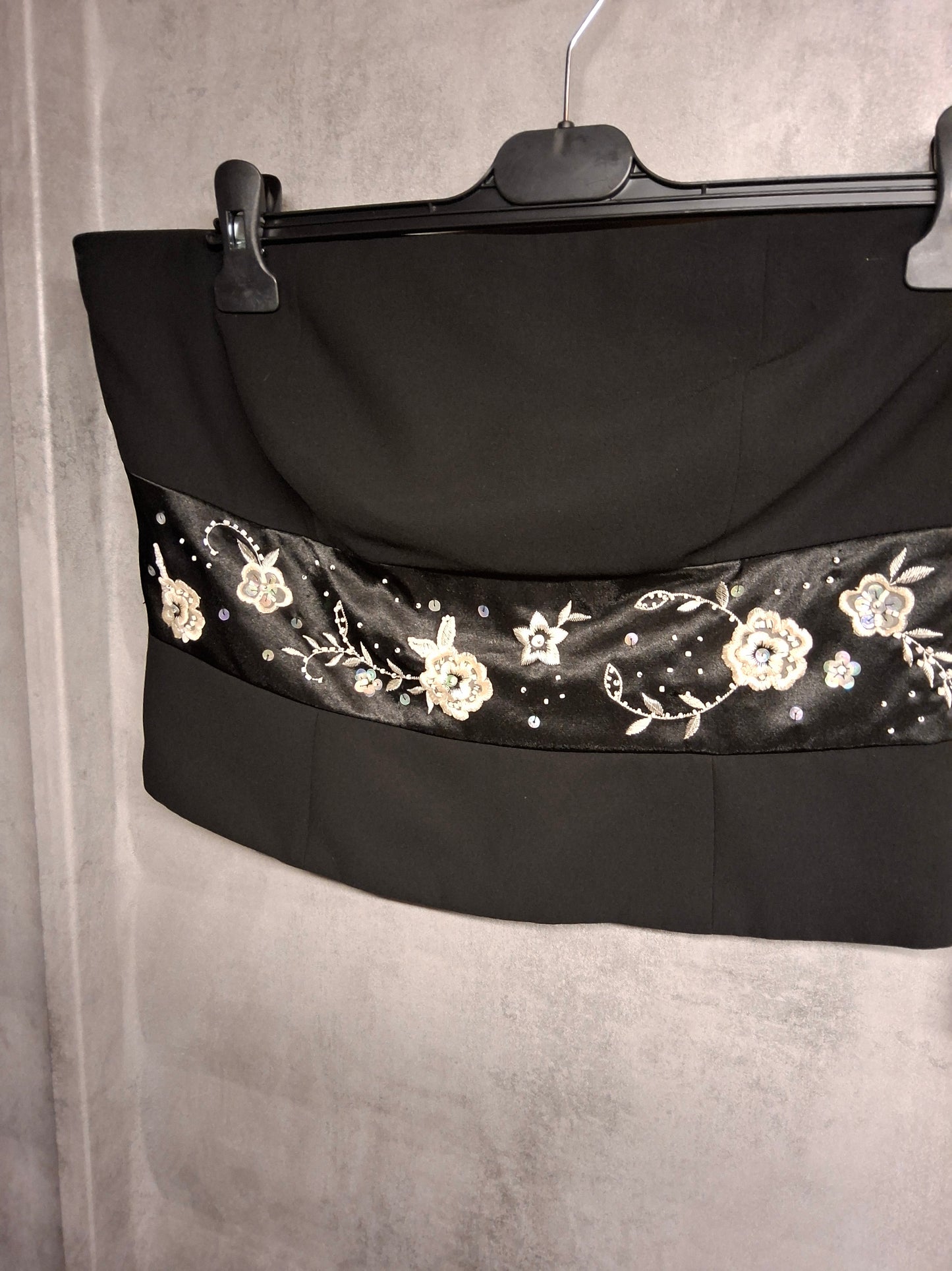 Nicholas Millington Black Floral Embroidered Corset Top – Size 14 – Evening Party Wear