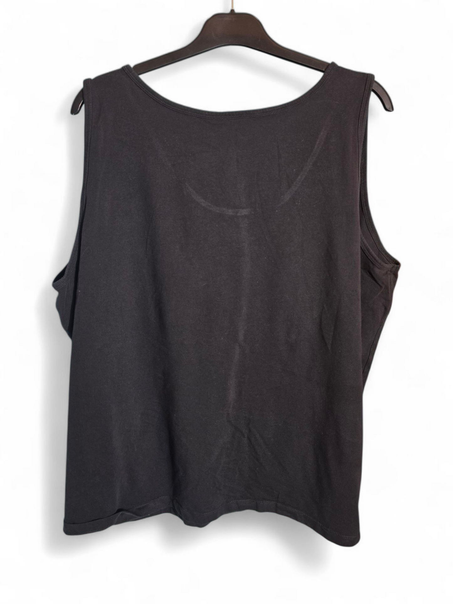 Tu Black Sleeveless Vest Top | 95% Cotton | Size 26 | Casual Basic