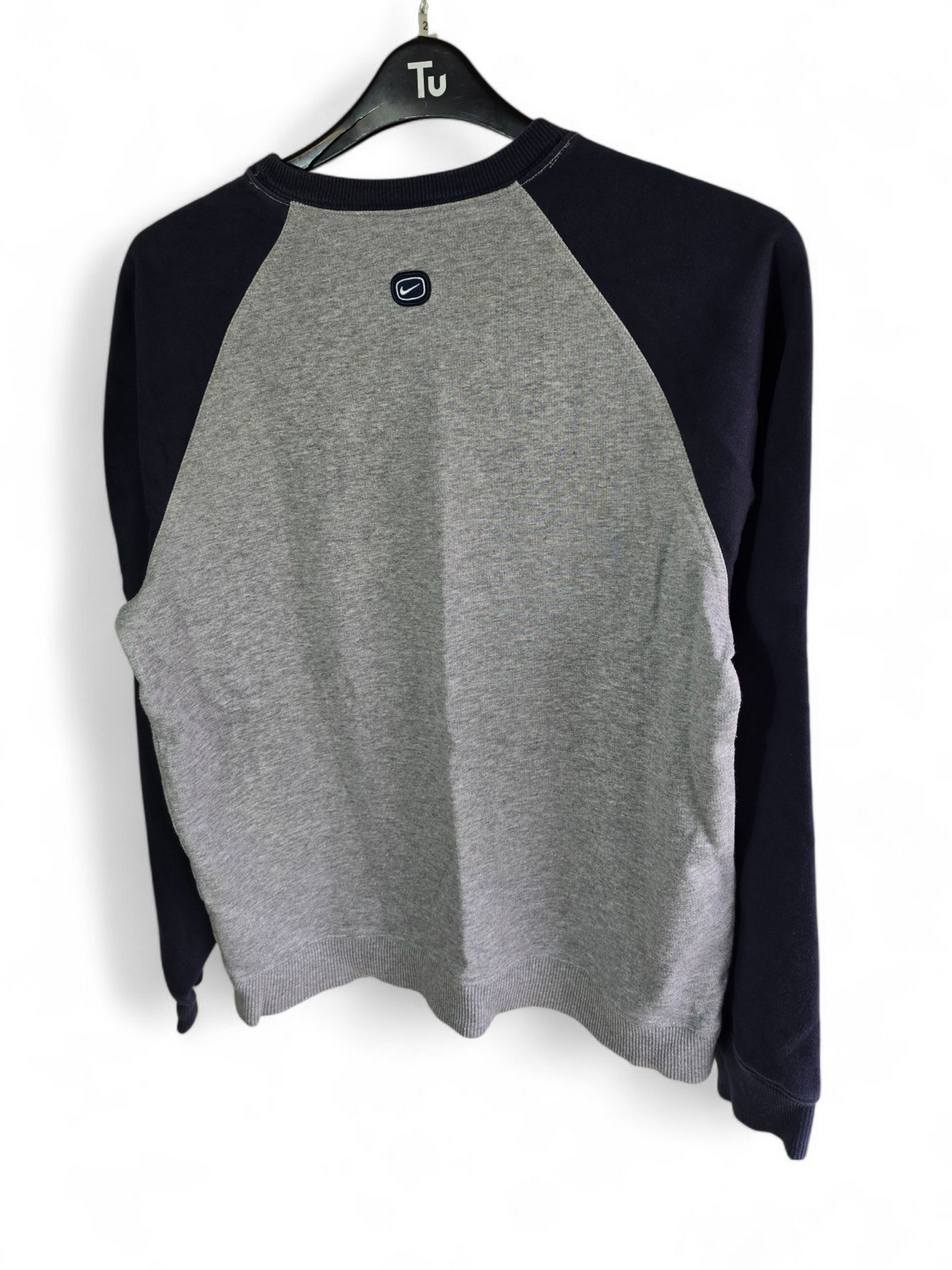 Men's Vintage Y2K Nike grey & navy long sleeved sweater jumper size small