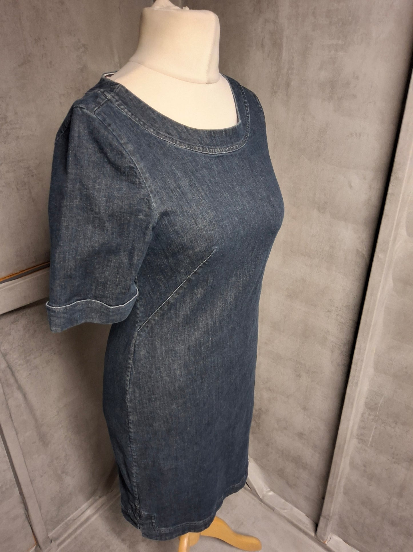 Boden 100% Cotton Denim Dress with Back Zip – Size 10R
