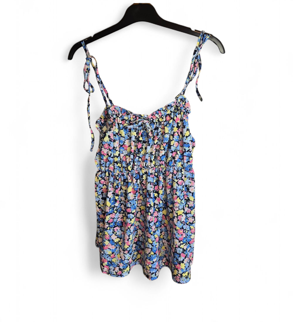 Pep & Co floral multicoloured tie sleeve cami top New size 10