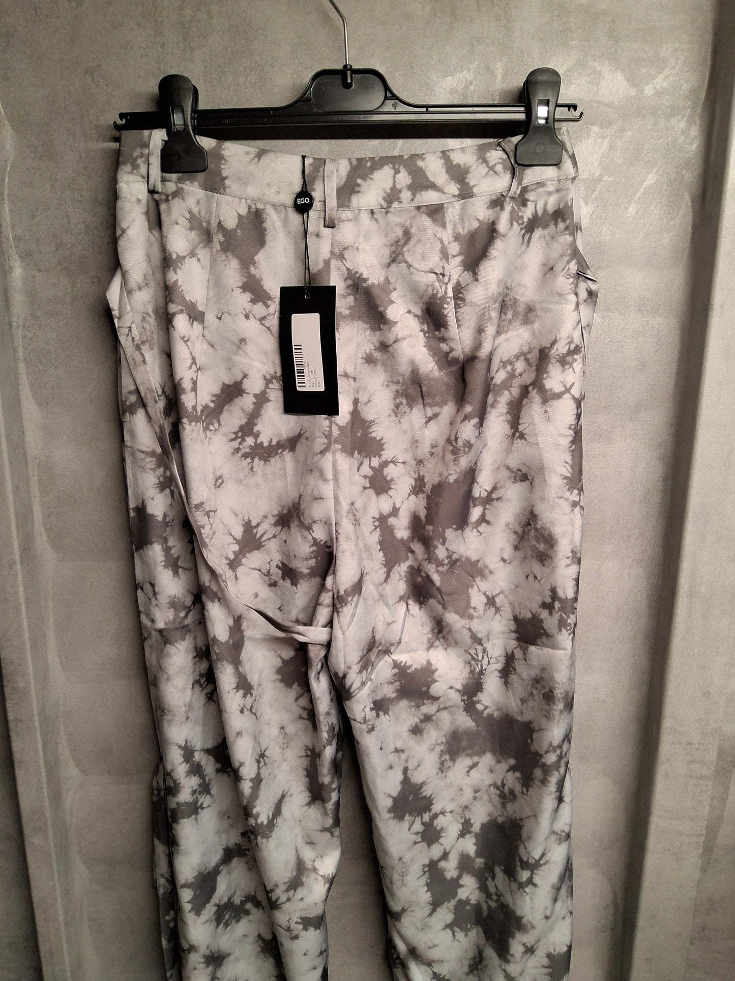 EGO Grey Tie-Dye Cargo Trousers with Braided Leg Detail – Size 6 – NWT