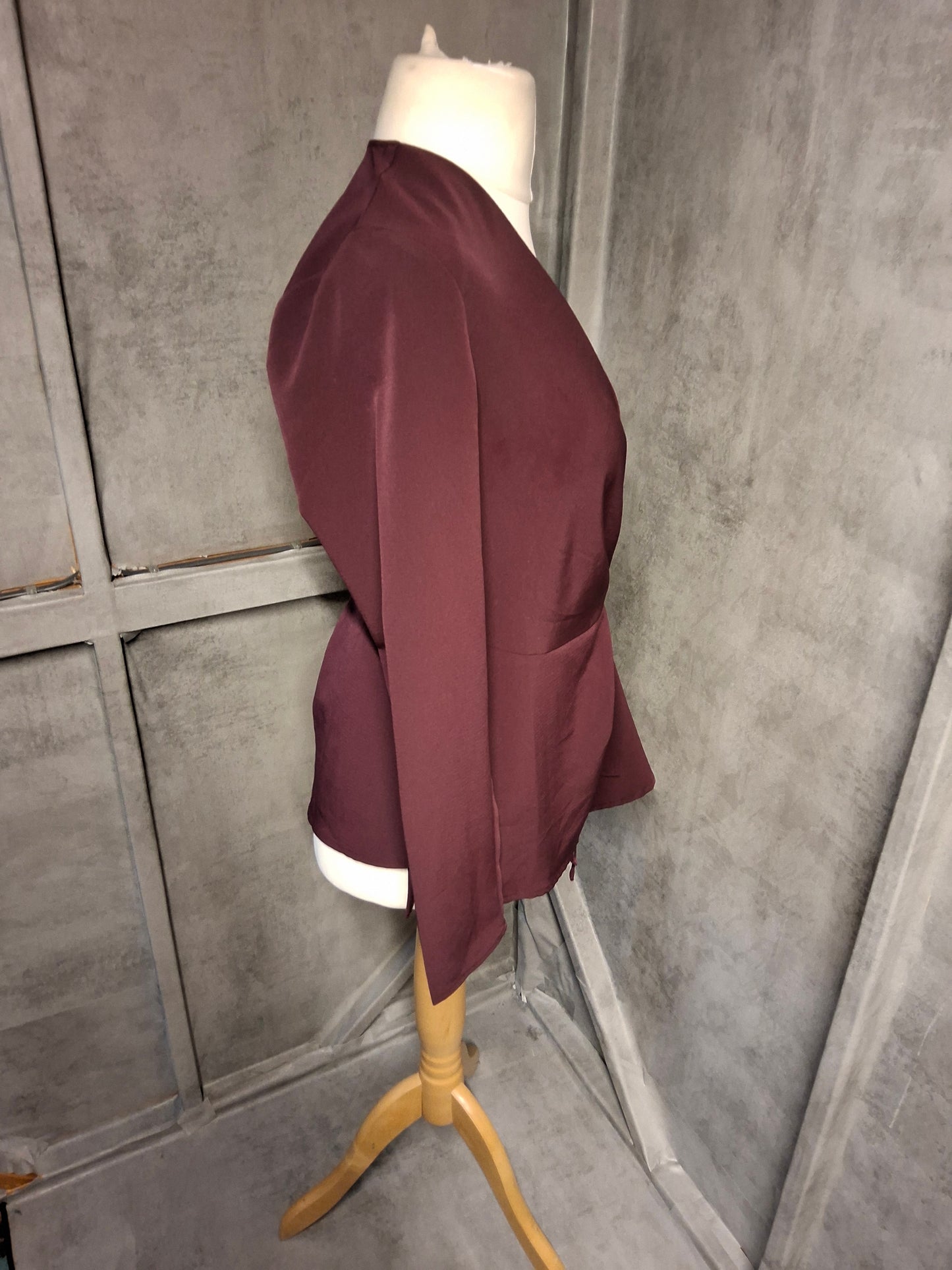 Very Purple Wrap Blouse – Size 10 – V-Neck Long Sleeve Smart Casual Top