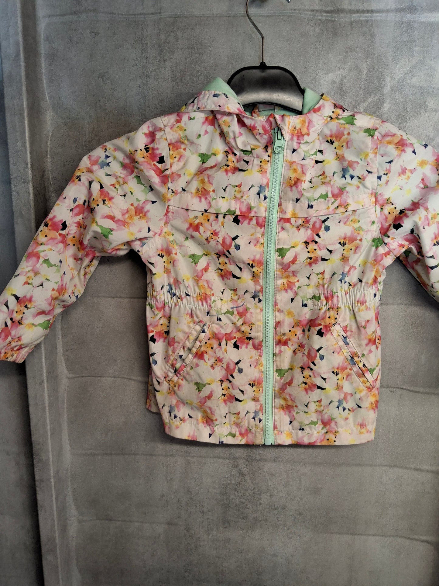 Zara Girls Floral Multicoloured Hooded Jacket β Age 3-4 Years β 100% Polyester