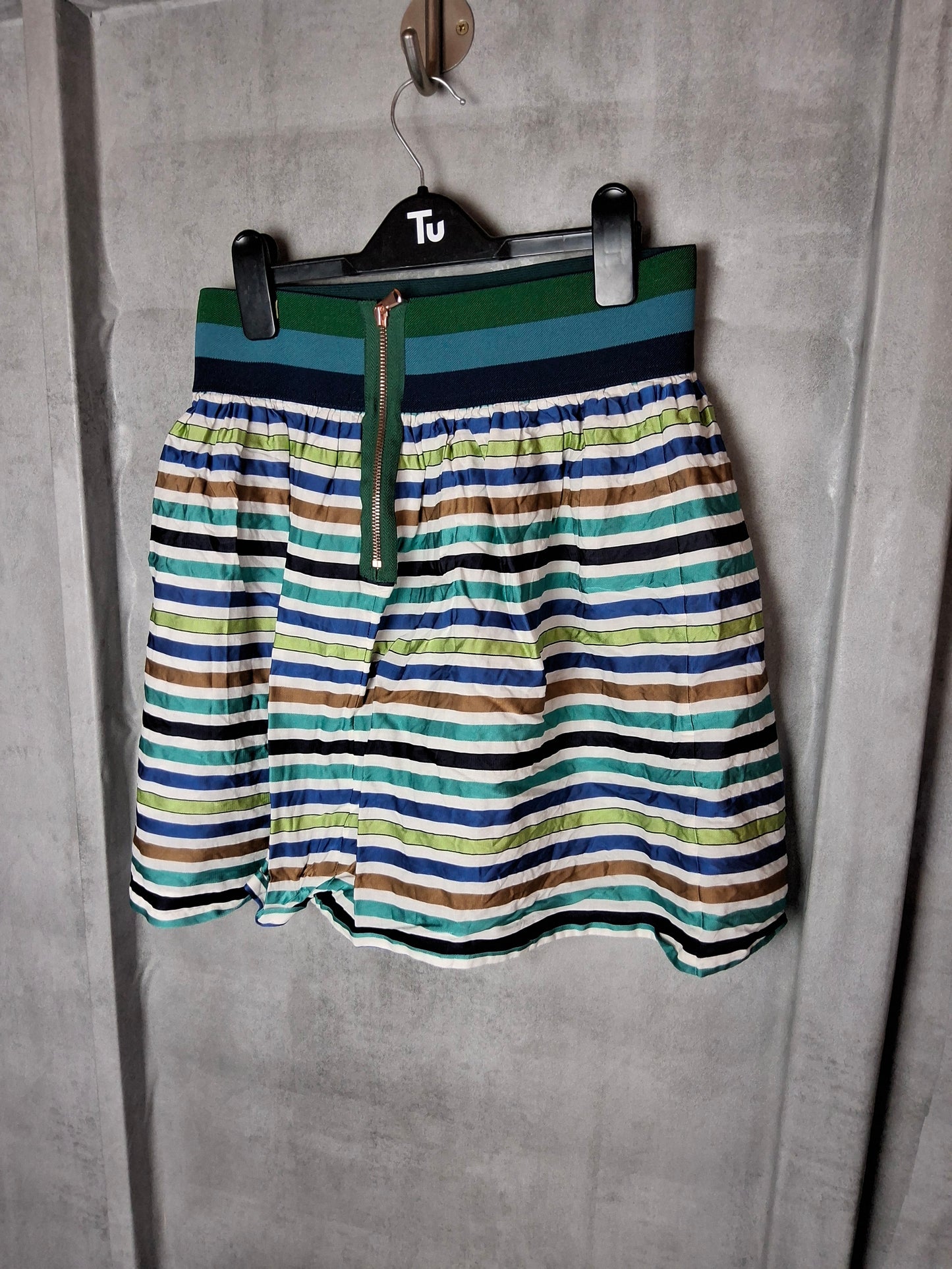 Sisley Multicolour Striped Mini Skirt β Size S (size 6/8) Lined Viscose Cotton