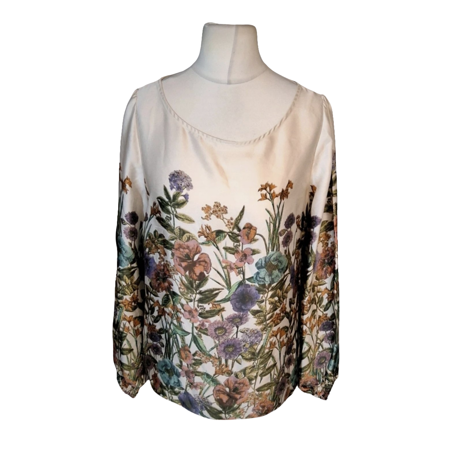 Wallis White Multicolour Floral Silky Blouse β Size 14